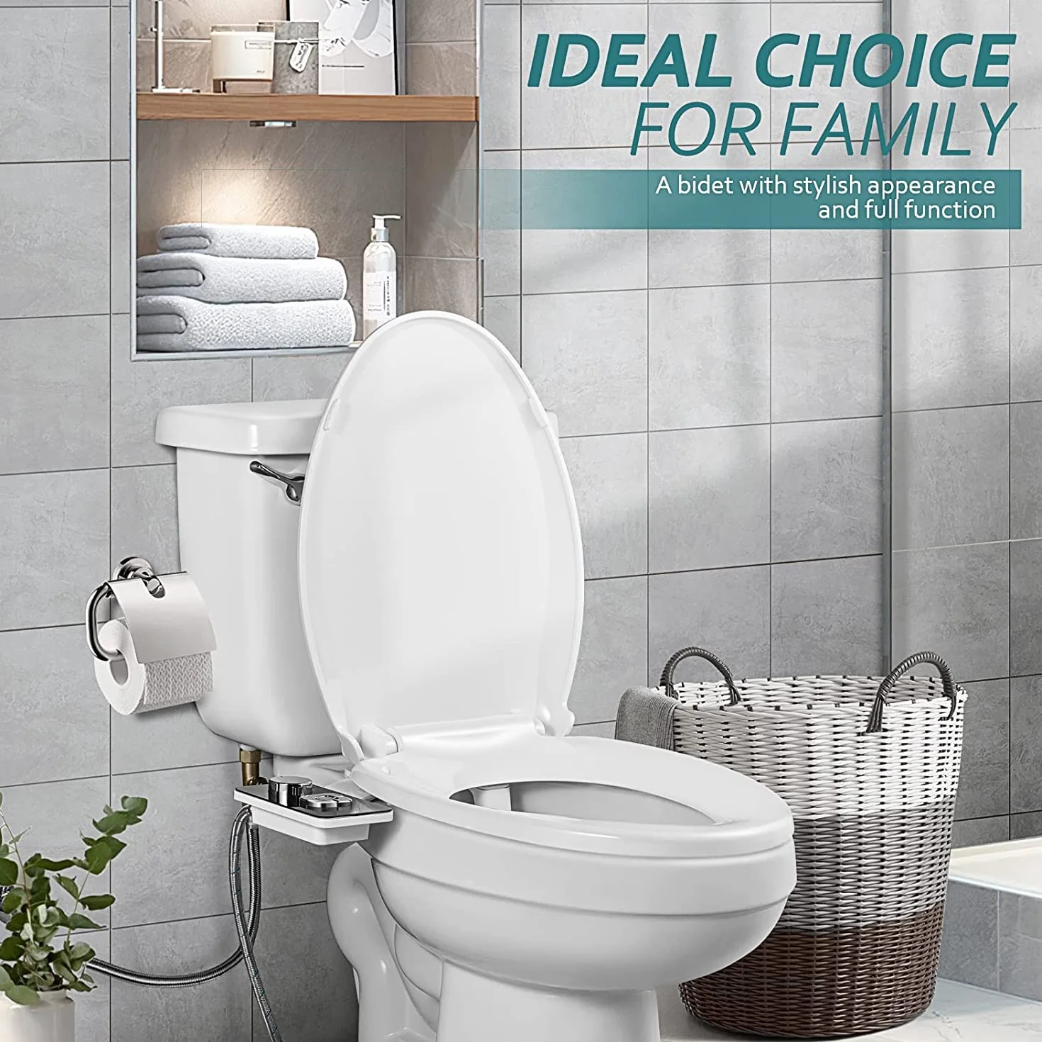 Pulvérisateur Bidet non électrique double buses rétractables autonettoyantes bouton poussoir réglable eau froide