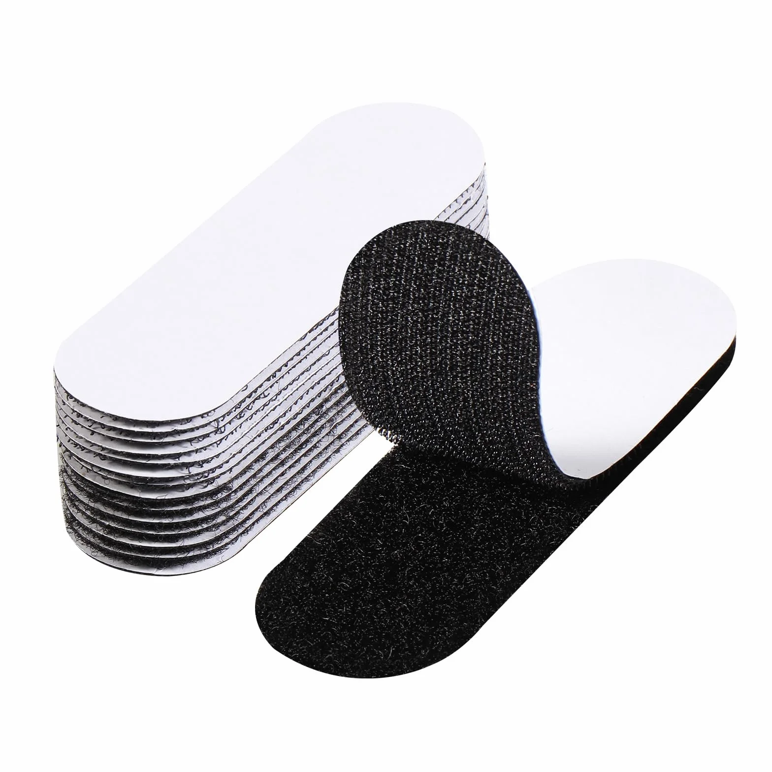 Blendura Double Face Autocollant 10 Pièces 3x10cm Noir pour Mur Sol Métal Plastique