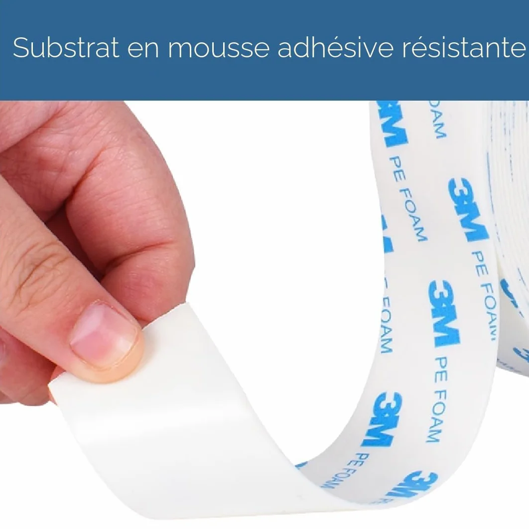 Ruban Adhésif Double Face 3M 1600T Étanche Mousse PE 19mm x 3m