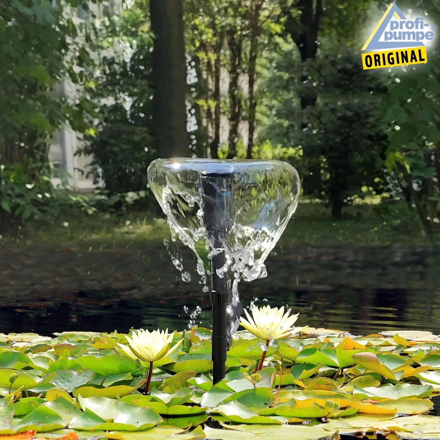 AMUR Fontaine de Bassin Solaire - Kit avec Filtre UV Anti-Algue et Minuterie et Panneau Solaire Stable (Aqua-Vital 12-UV-C)