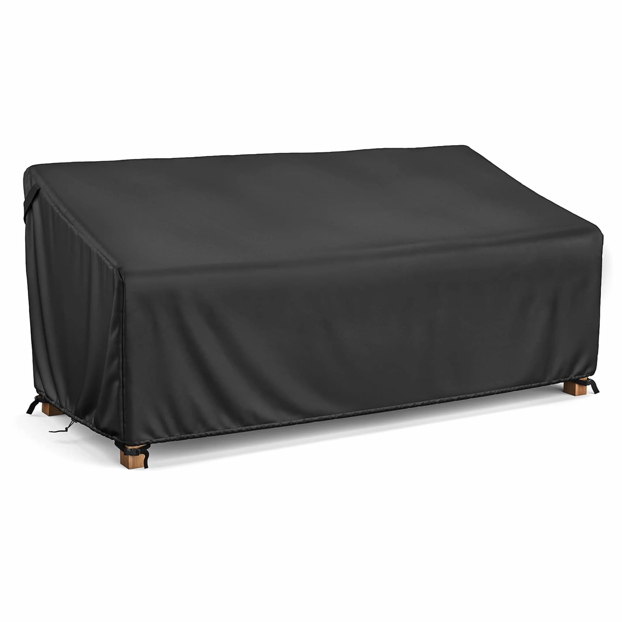 Housse de Banc de Jardin Extérieur 600D Oxford Imperméable Anti-UV Coupe-Vent pour Canapé 2 Places (147x83x78/55cm)