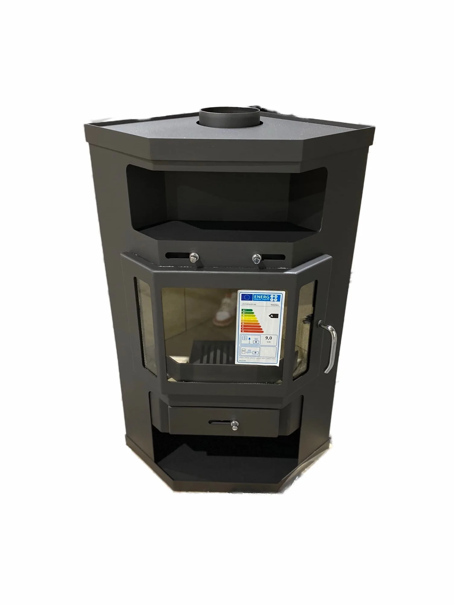 Poêle d'angle Victoria 05 Panama 9,0 kW Gris