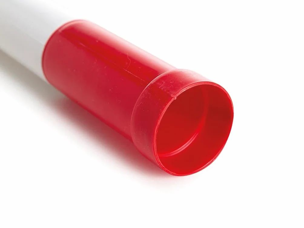 Perel Borne de signalisation 90 cm rouge blanc poteau plastique 2 anneaux pour chaîne ruban clôtures temporaires