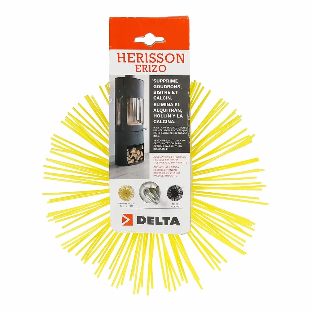 Brosse Cheminée M12 Hérisson de Ramonage Ø250 mm Nettoyage Conduit Poêle Élimine Suie Bistre Goudron