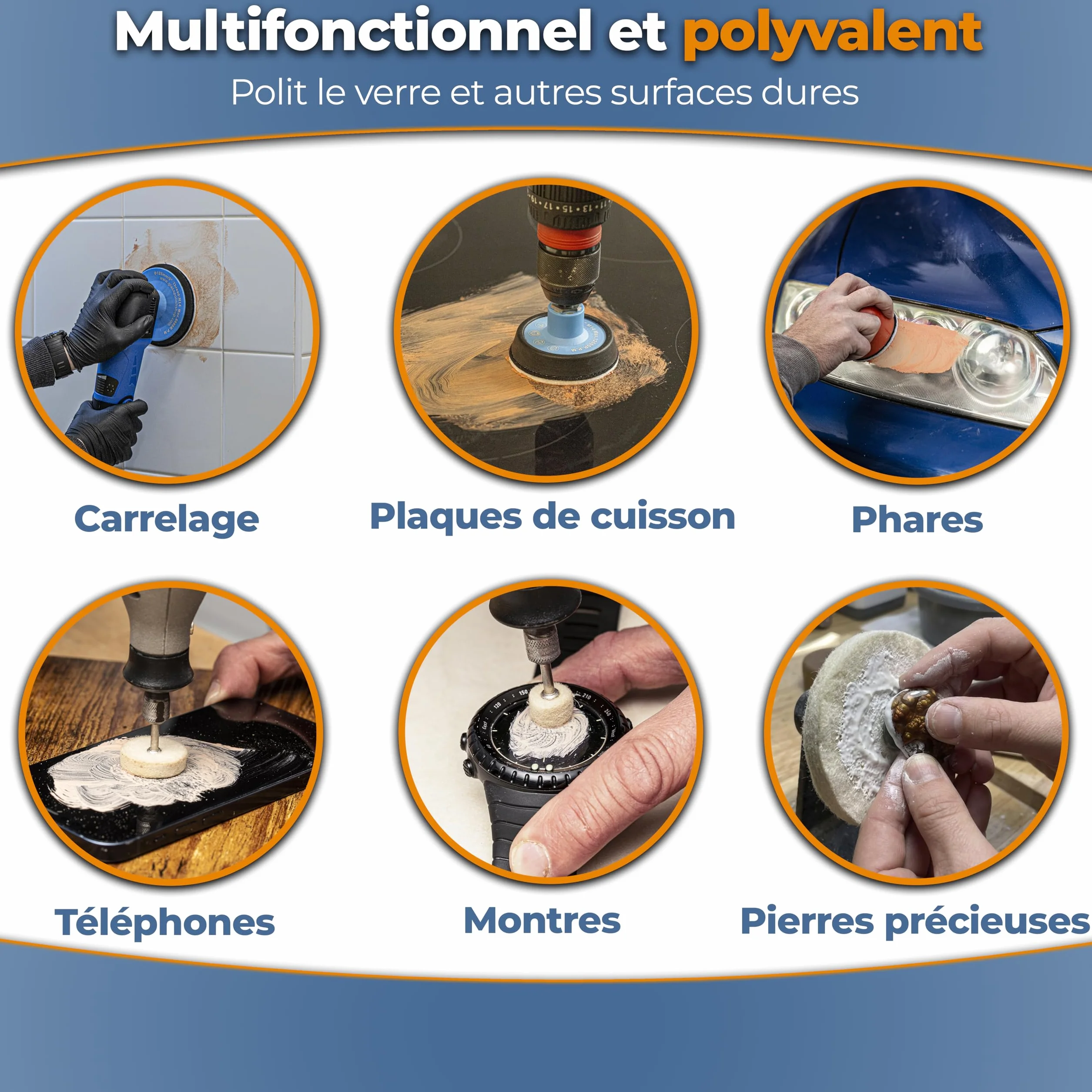 GLASS POLISH 250 g Cerium Oxide 85% Pur 3,5 Microns Composé de Polissage de Verre
