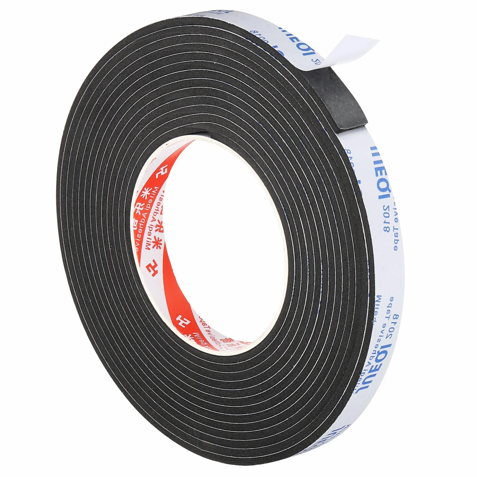 PATIKIL Ruban en Mousse d'Étanchéité 5m 15mm x 3mm pour Calfeutrage Portes et Fenêtres, Noir