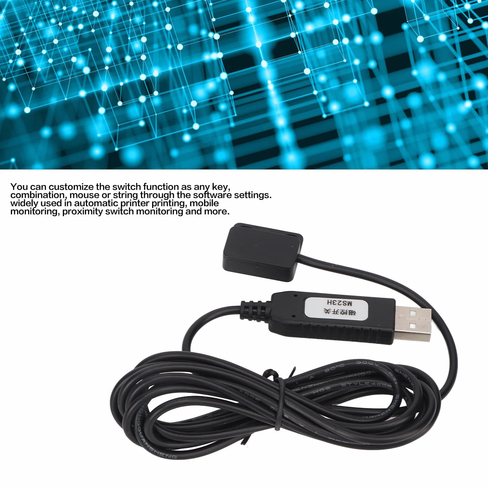 Jectse Commutateur à Capteur Magnétique USB, Câble de Clavier ABS Personnalisable pour OS X, Distance de Déclenchement 0-15 mm