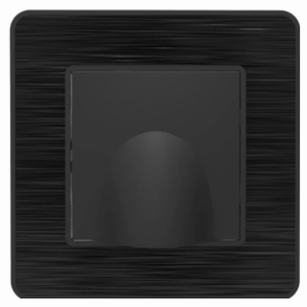 Plaque Sortie de Câble 16A métal Noir brossé Kouro