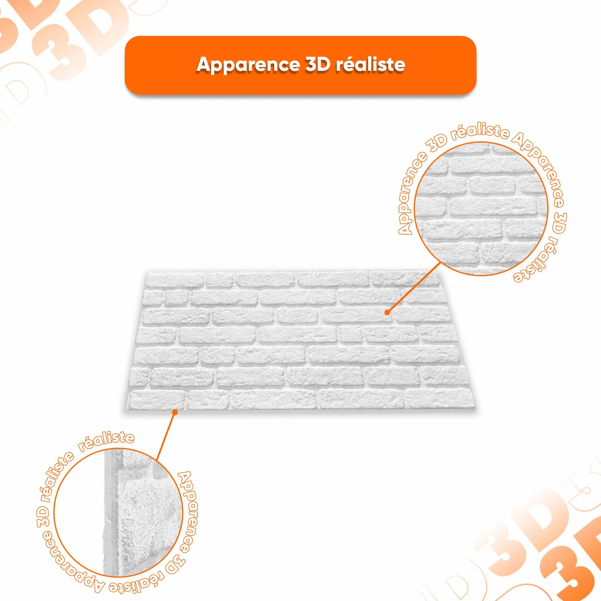 IZODEKOR Revêtement mural aspect pierre 100x50x2 cm panneau mural effet 3D 10 pièces