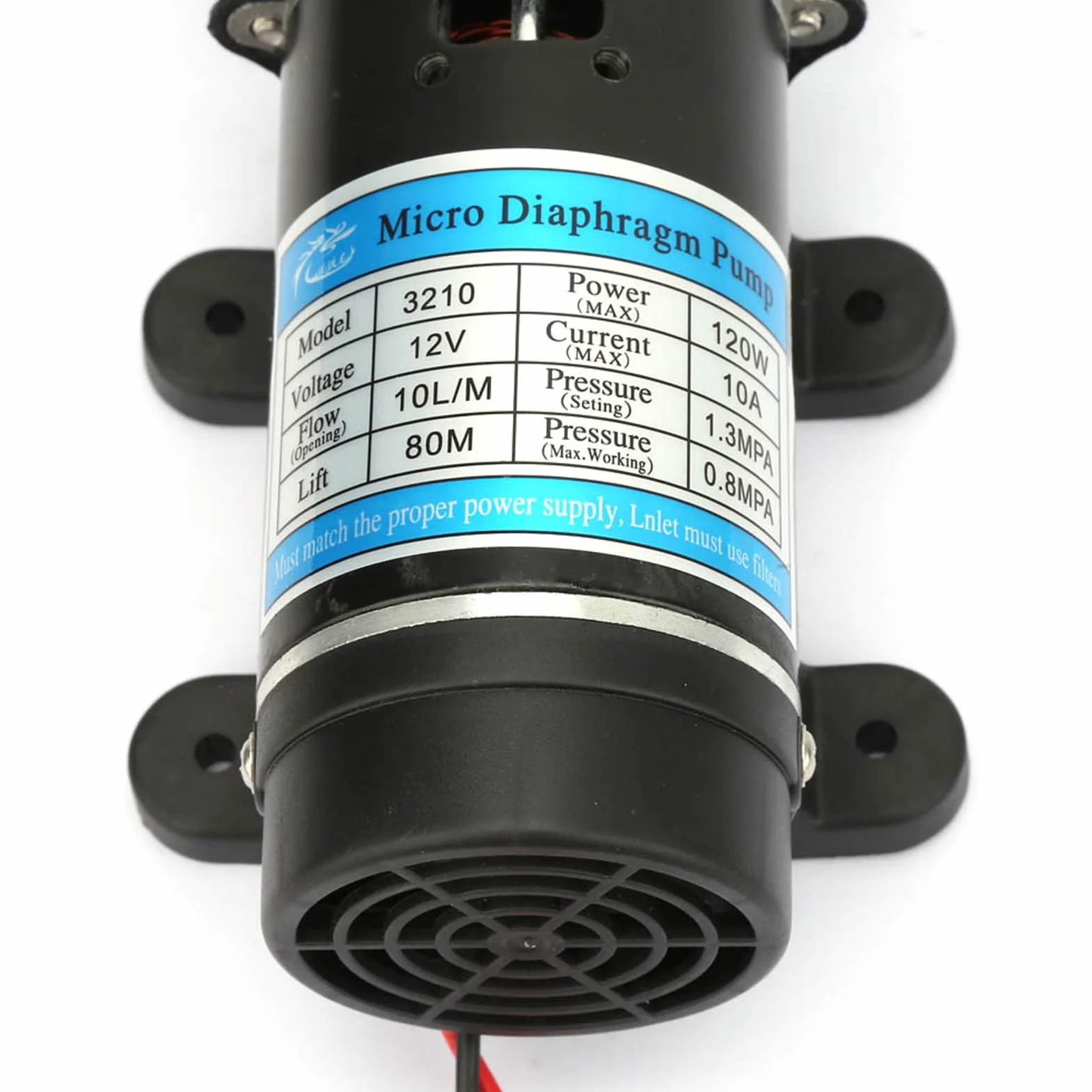 Pompe à Eau Électrique Pompe à Diaphragme Amorçage Automatique 10L/M Protection Surintensités Laveuse Haute Pression 12V