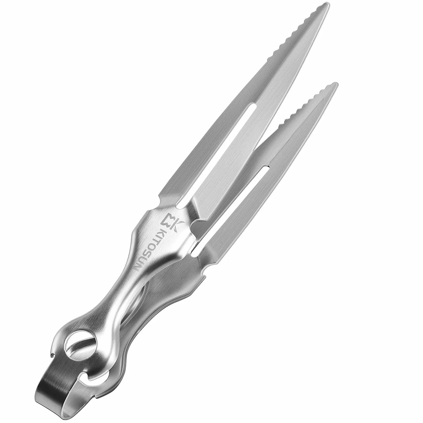 Pinces pour Charbons à Chicha Narguilé - Kitosun Pinces à charbon épaisses en métal inoxydable Durables Accessoires pour Barbecue et Cuisine - 22,4 cm de long - Pratique et facile à nettoyer (chrome)