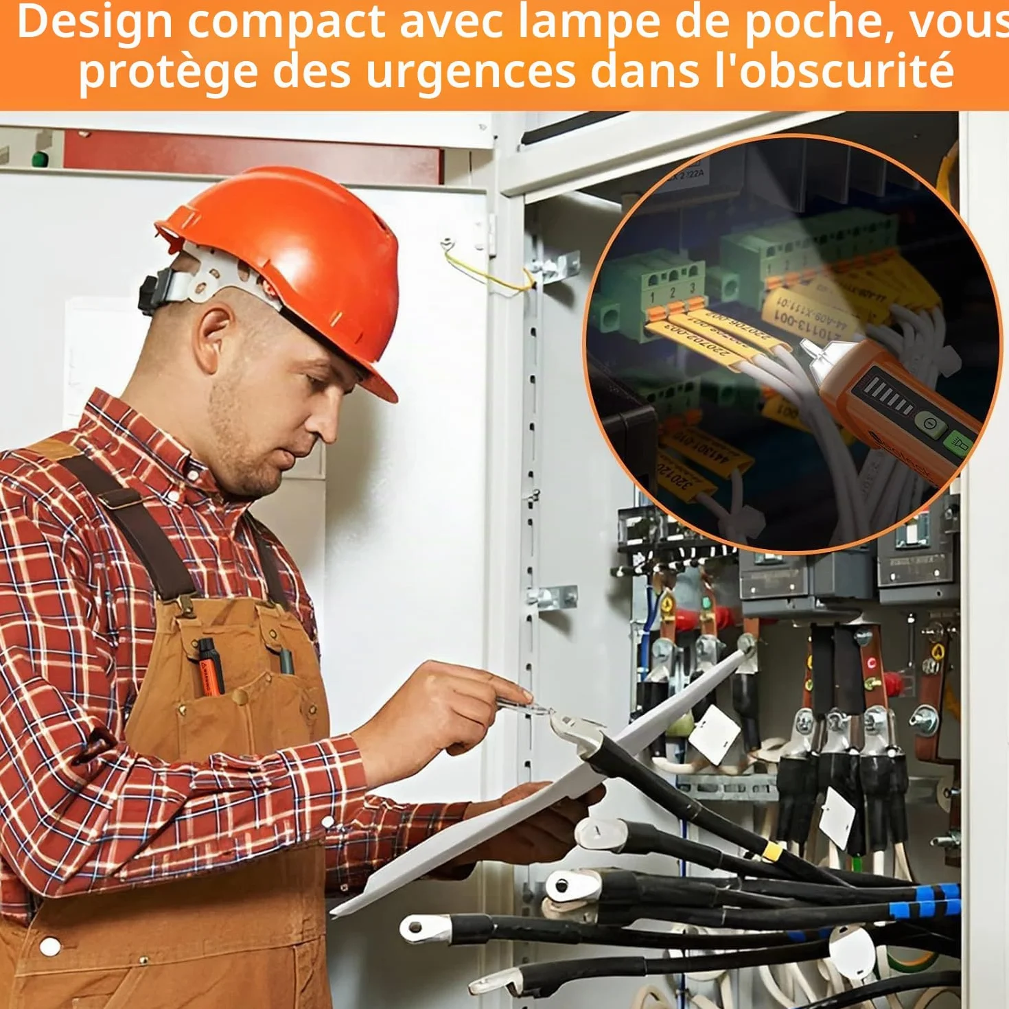 Neoteck Détecteur de Tension Sans Contact 12-1000V, Stylo Testeur NCV AC 50-500Hz