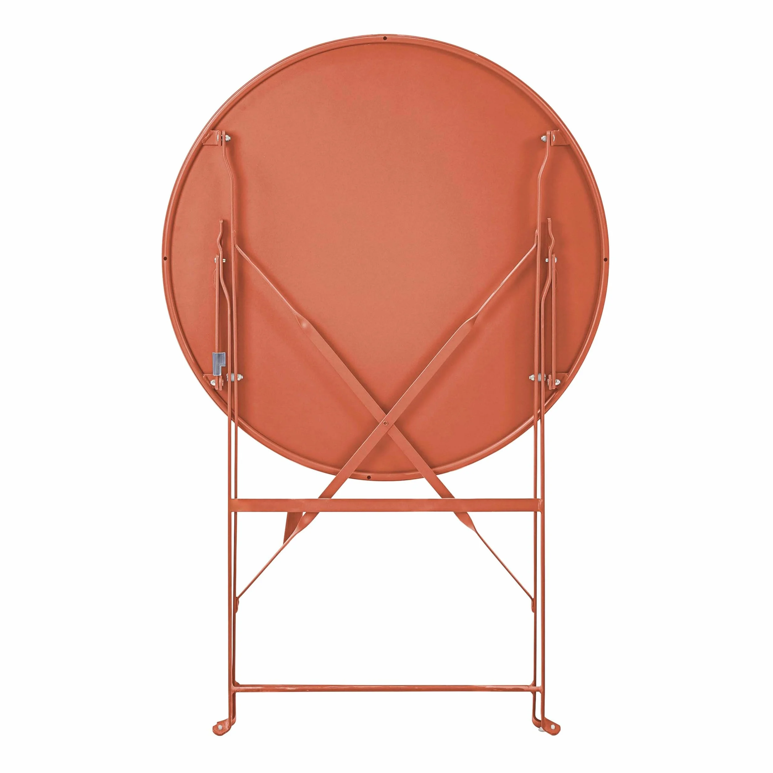 Oviala Table de terrasse Ronde Pliante et 2 chaises Pliantes Terracotta