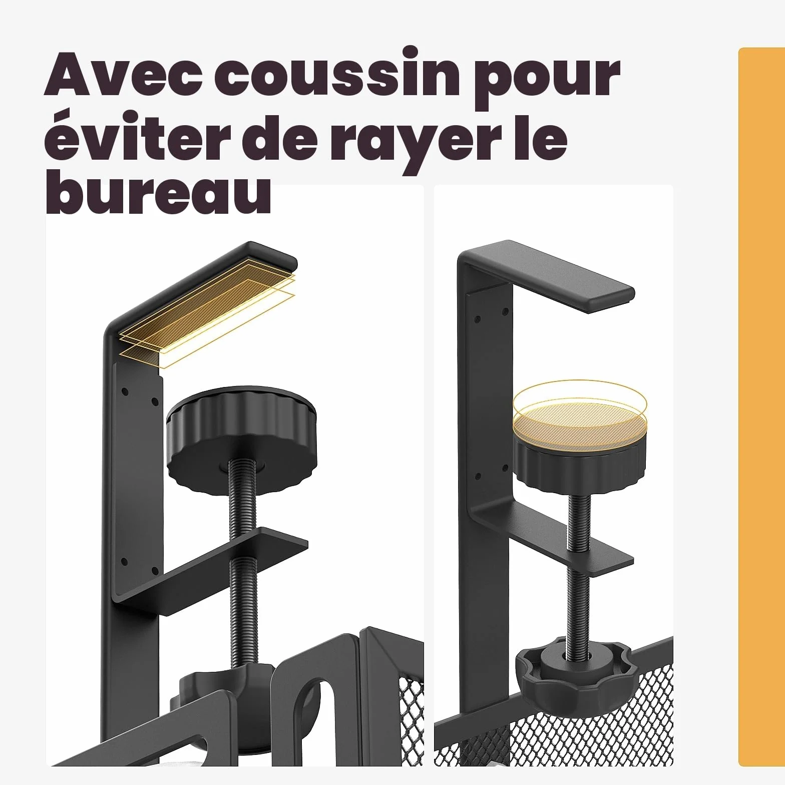Plateau de Gestion de Câbles 64 cm Réglable pour Bureau avec Rangement Supérieur
