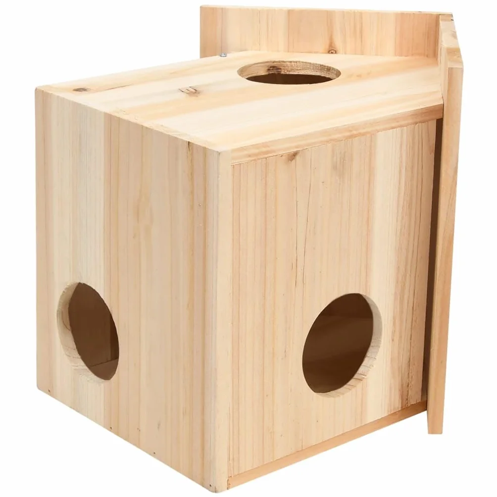 Maison d'écureuil en Bois de Sapin Massif - Nichoir Extérieur 26x25x29 cm