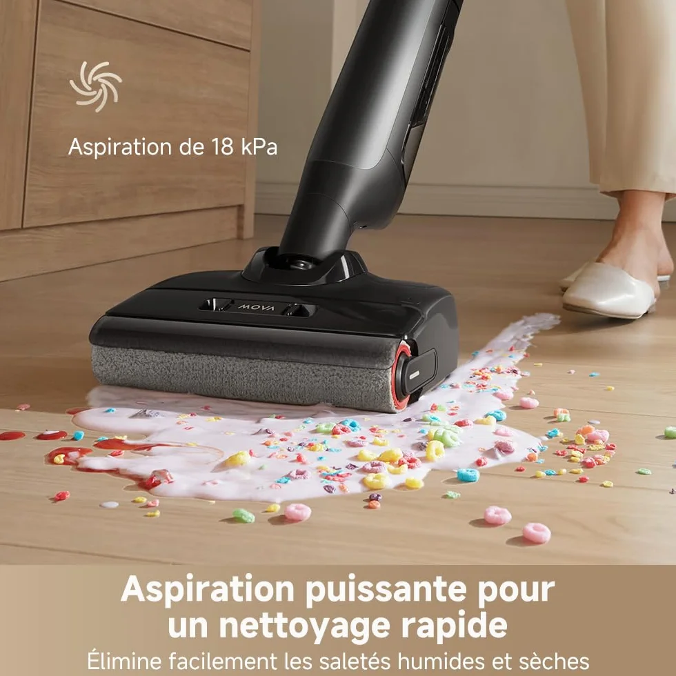Mova M10 Aspirateur eau et poussière 18kPa 0,9 kg 180° 90° anti-anchevêtrement