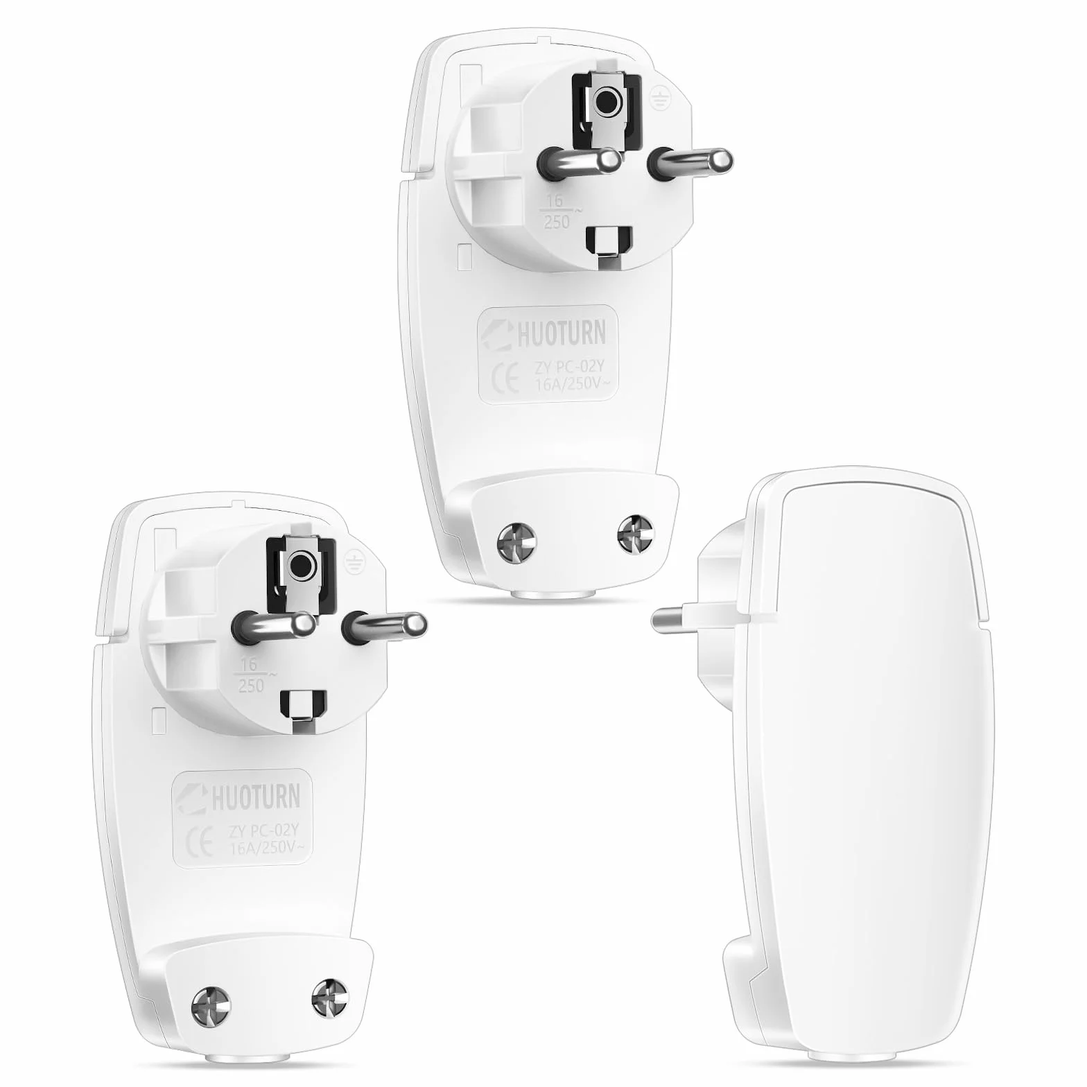 Blanche Prise Extra Plate 3 Pièces Fiche Plate Schuko 1,5 mm² IP20 250 V 16A