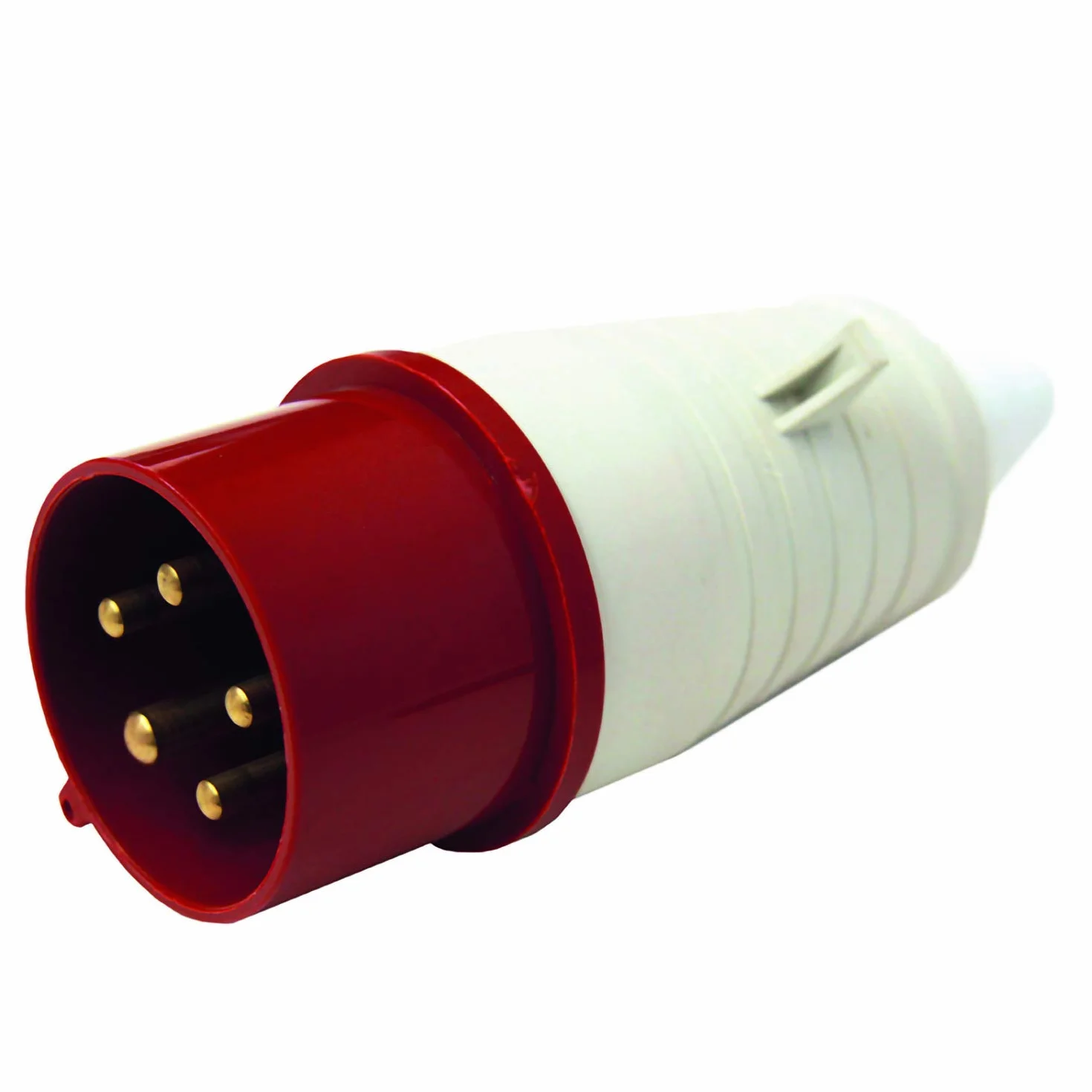 Electraline Fiche mâle industrielle IEC 32A 3P+N+T 380V IP67 Rouge