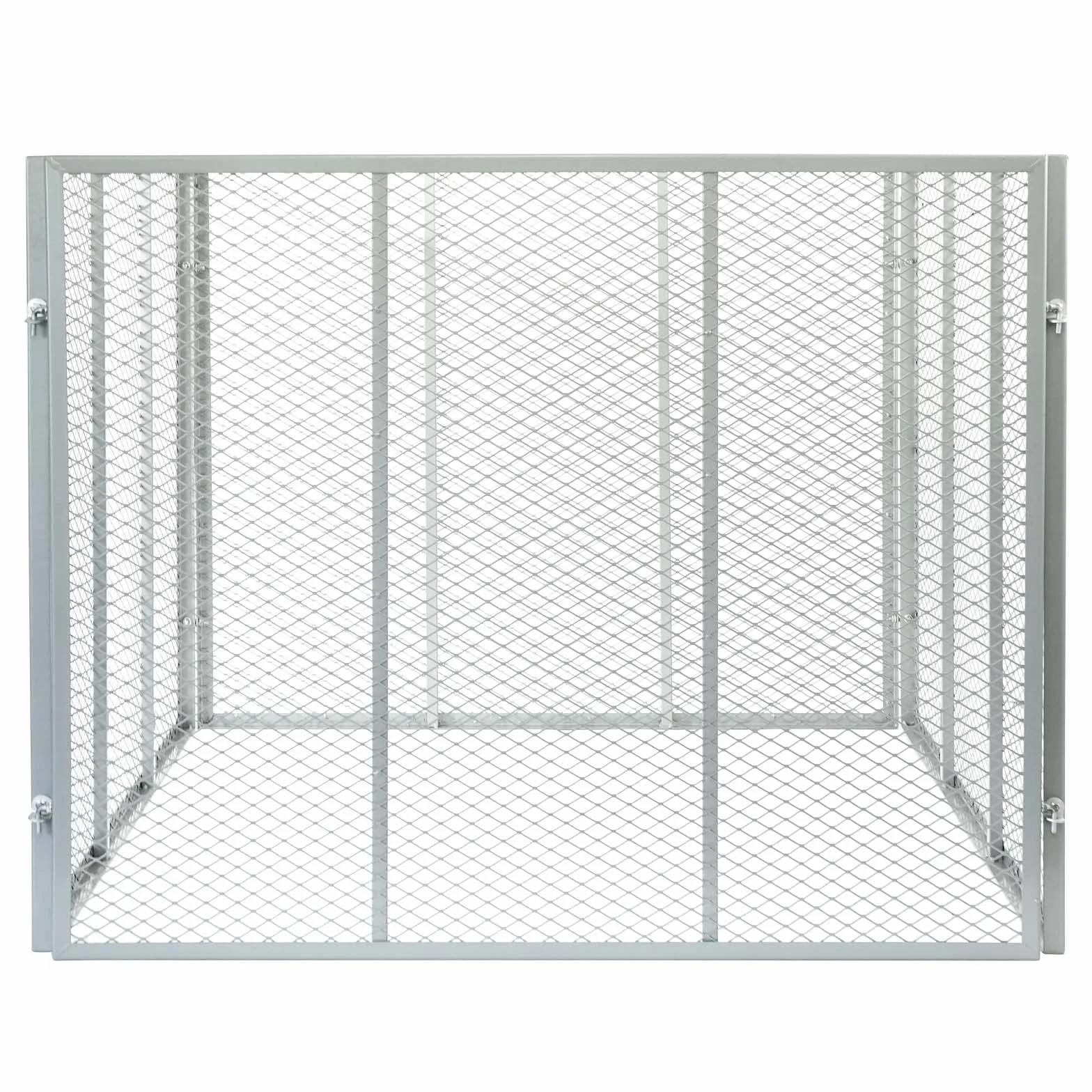 Wiltec Composteur de Jardin – 100 x 100 x 80 cm – capacité de 800 L – Bac à Compost à Grille métallique Procédé Ouvert pour Recyclage et Sol Fertile