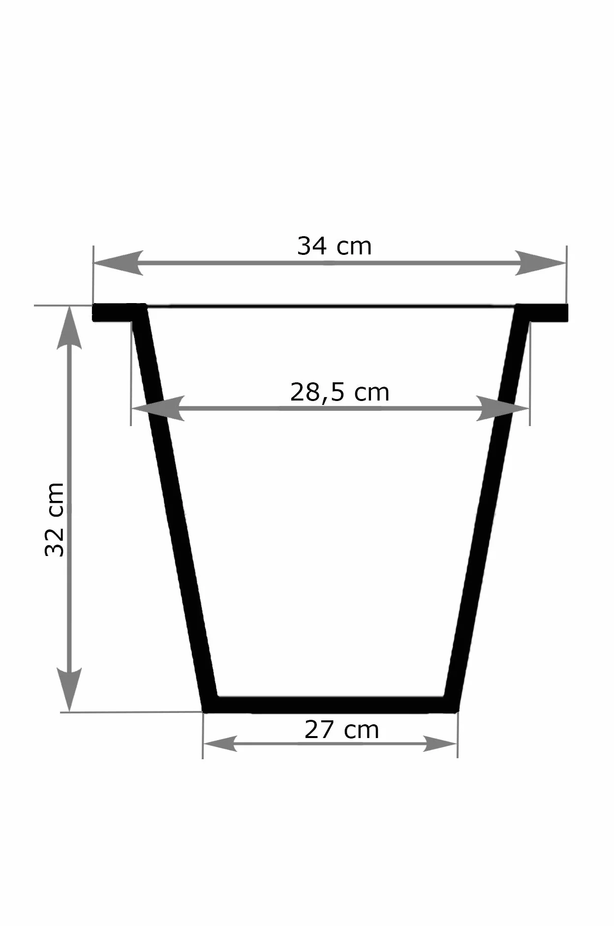 VIVANNO Bac à Fleurs en Plastique avec Kit d'Arrosage 34x34x32 cm Noir
