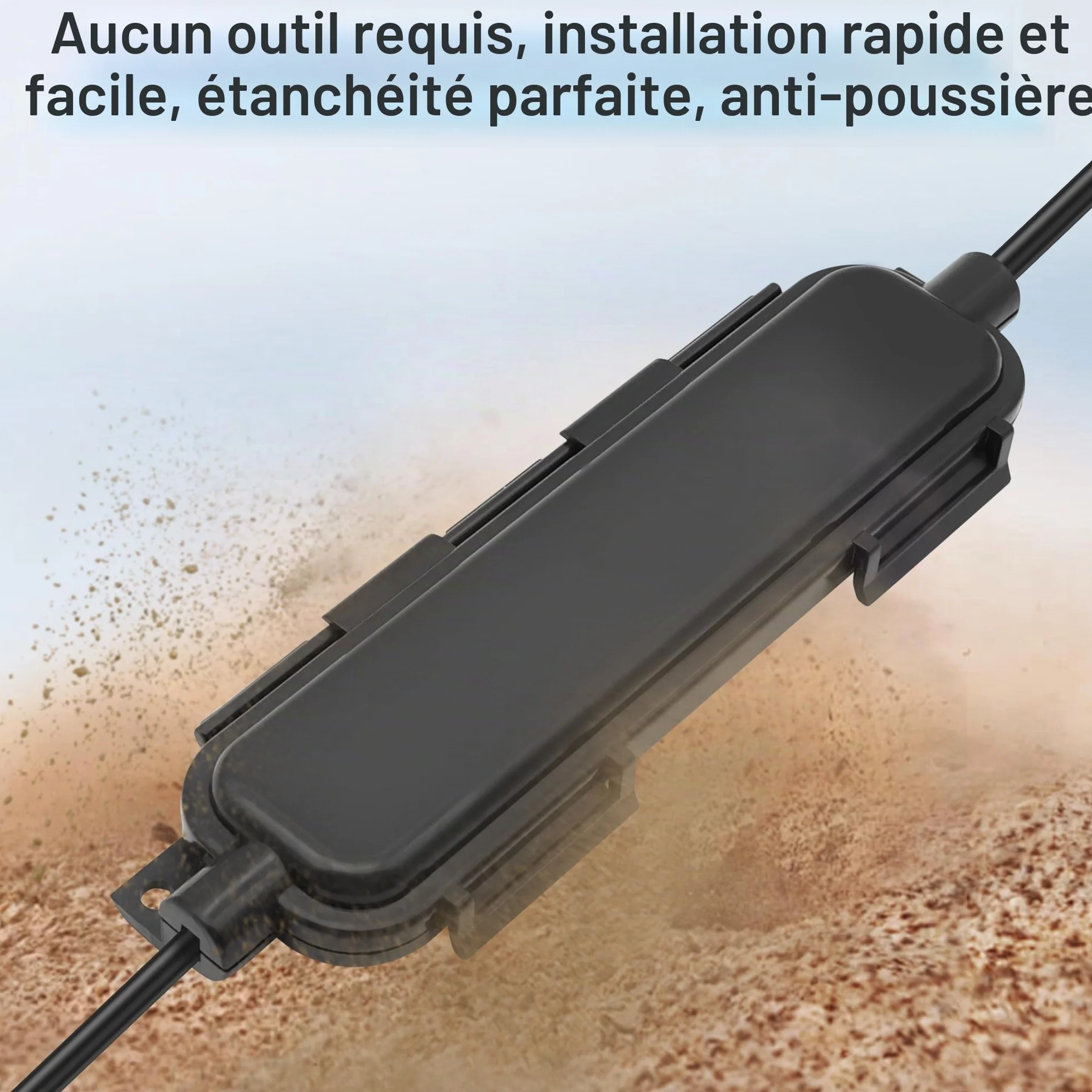 Boîtier de protection étanche fibre optique LC Coupleur adaptateur IP67 extérieur Noir Lot de 4