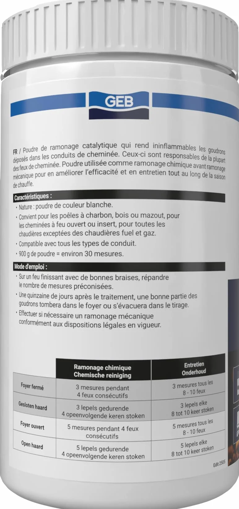 GEB 821502 Propfeu Poudre Pot 900 g Clair