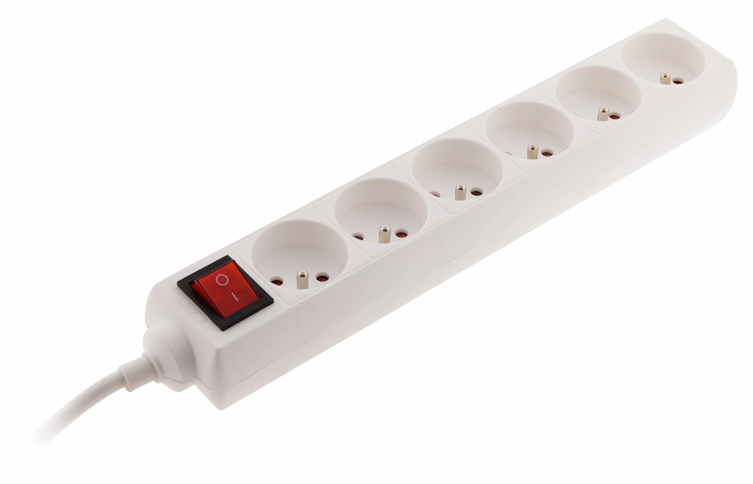 Zenitech Bloc 6 Prises 16A 2P+T avec Interrupteur Blanc