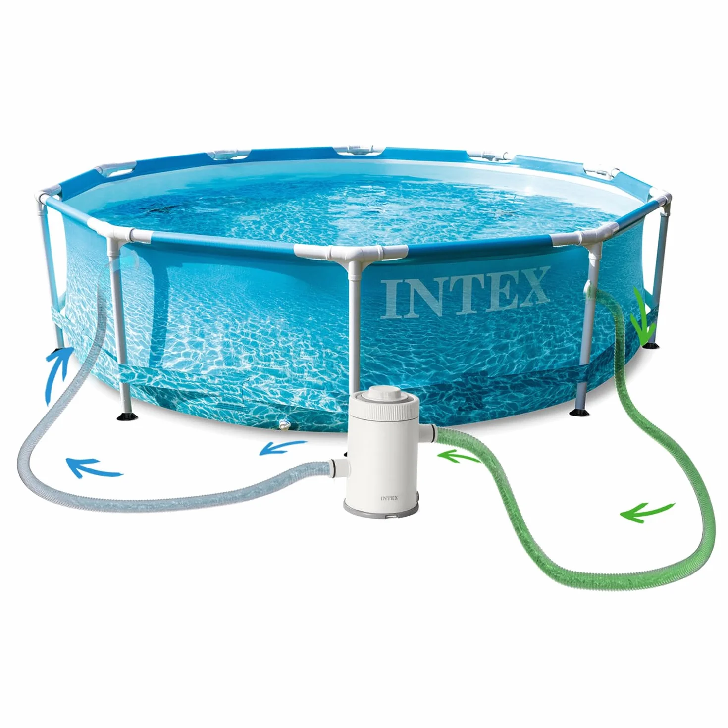 Intex kit piscinette tubulaire ocean 3,05 x 0,76m
