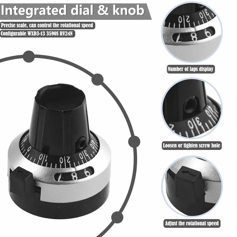 Potentiomètre multitour de précision réglable 5K Ohm 10 Tours 3590S-2-502L