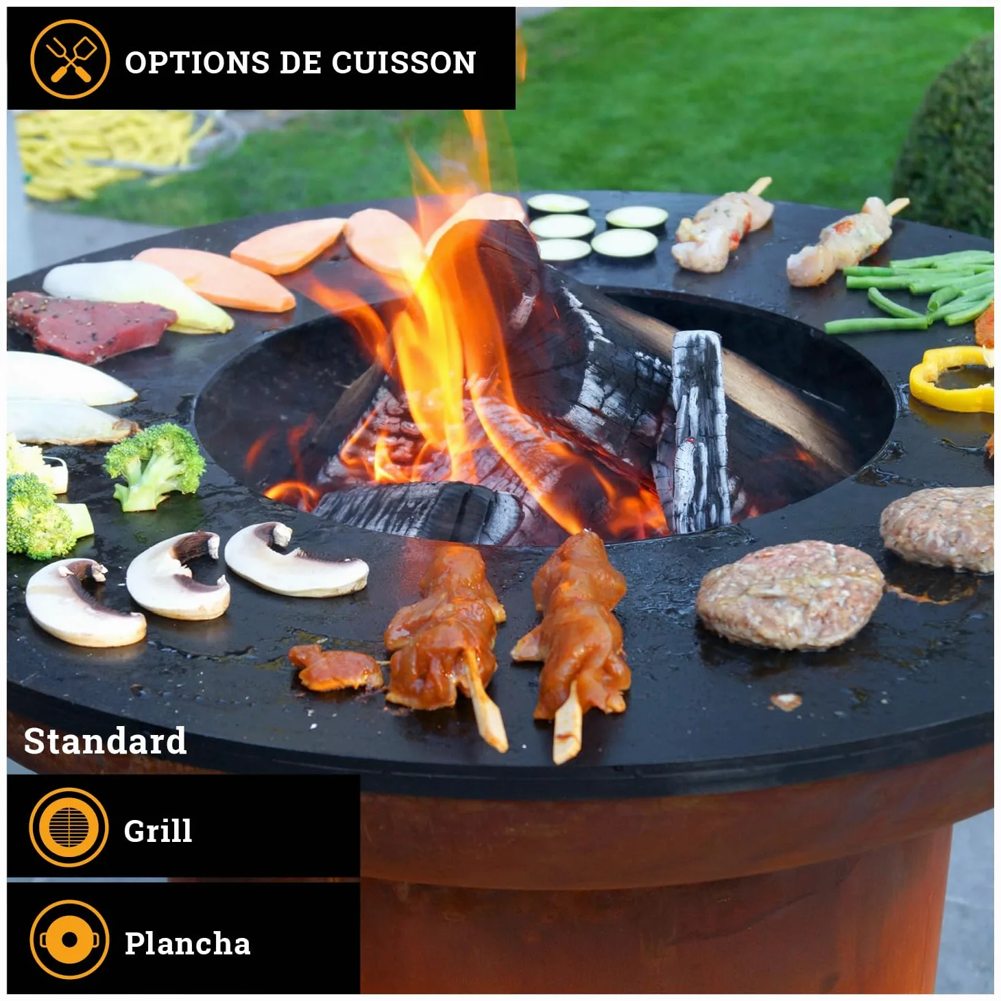 BonFeu BonBiza Brasero Exterieur Barbecue - Foyers extérieurs et Braséros (Acier Corten)