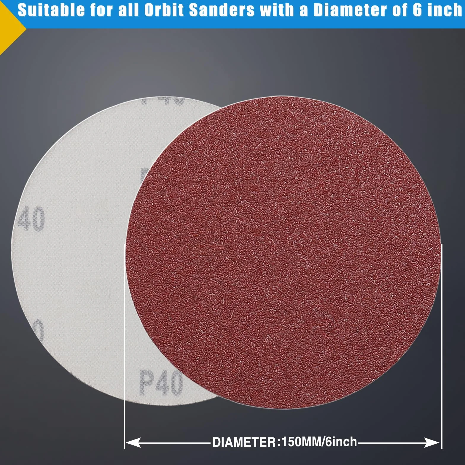Disques Abrasifs 150mm Grain Mixte 40-1000 Papier Poncer pour Ponceuse Excentrique