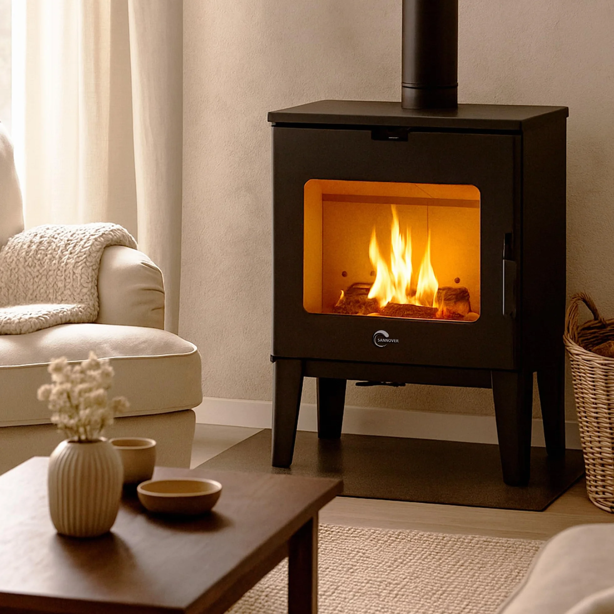 Poêle à Bois Sannover Dita 7,6 kW Bûche 40 cm