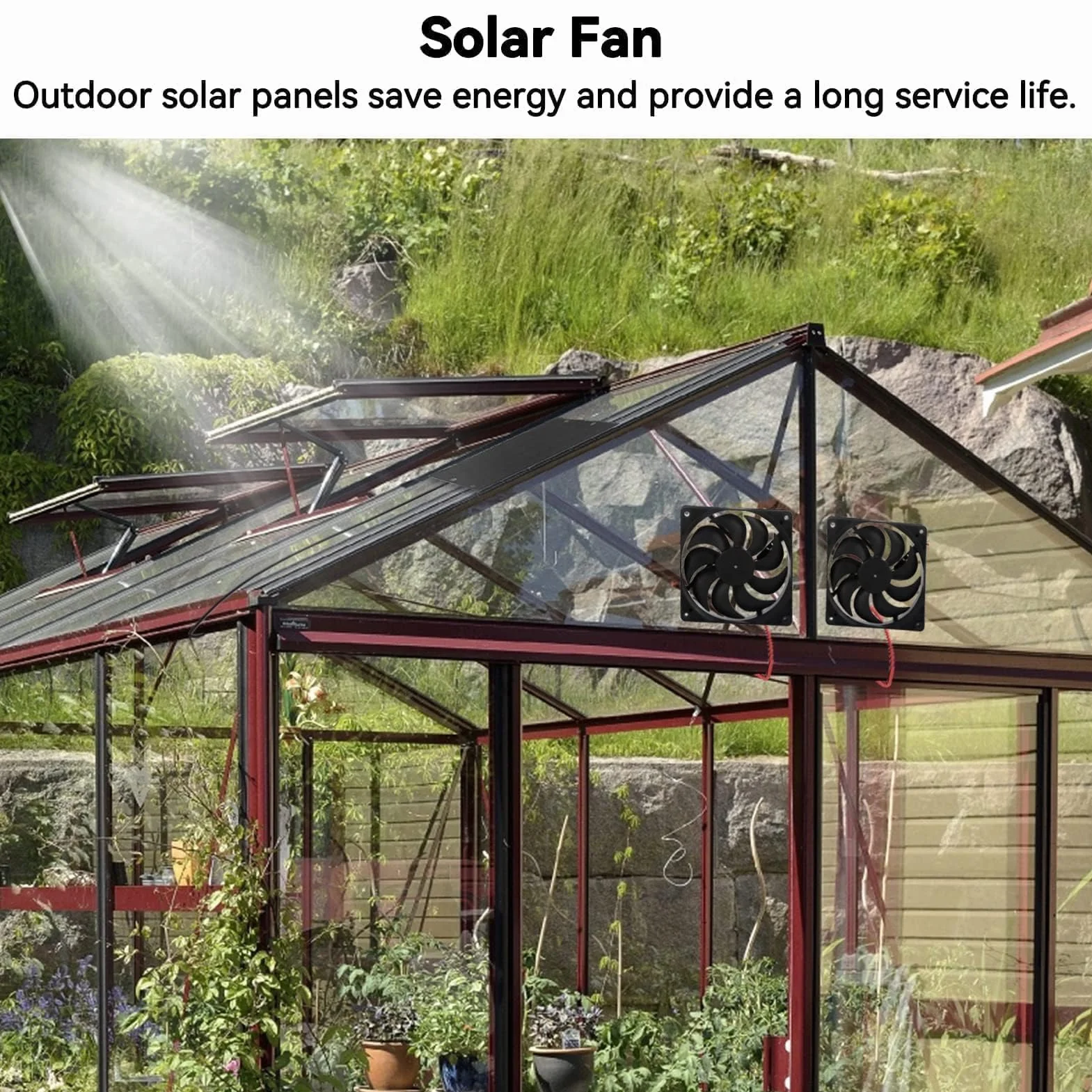 Agatige Kit de ventilateur à panneau solaire 10 W résistant aux intempéries pour petits poulaillers serres abris
