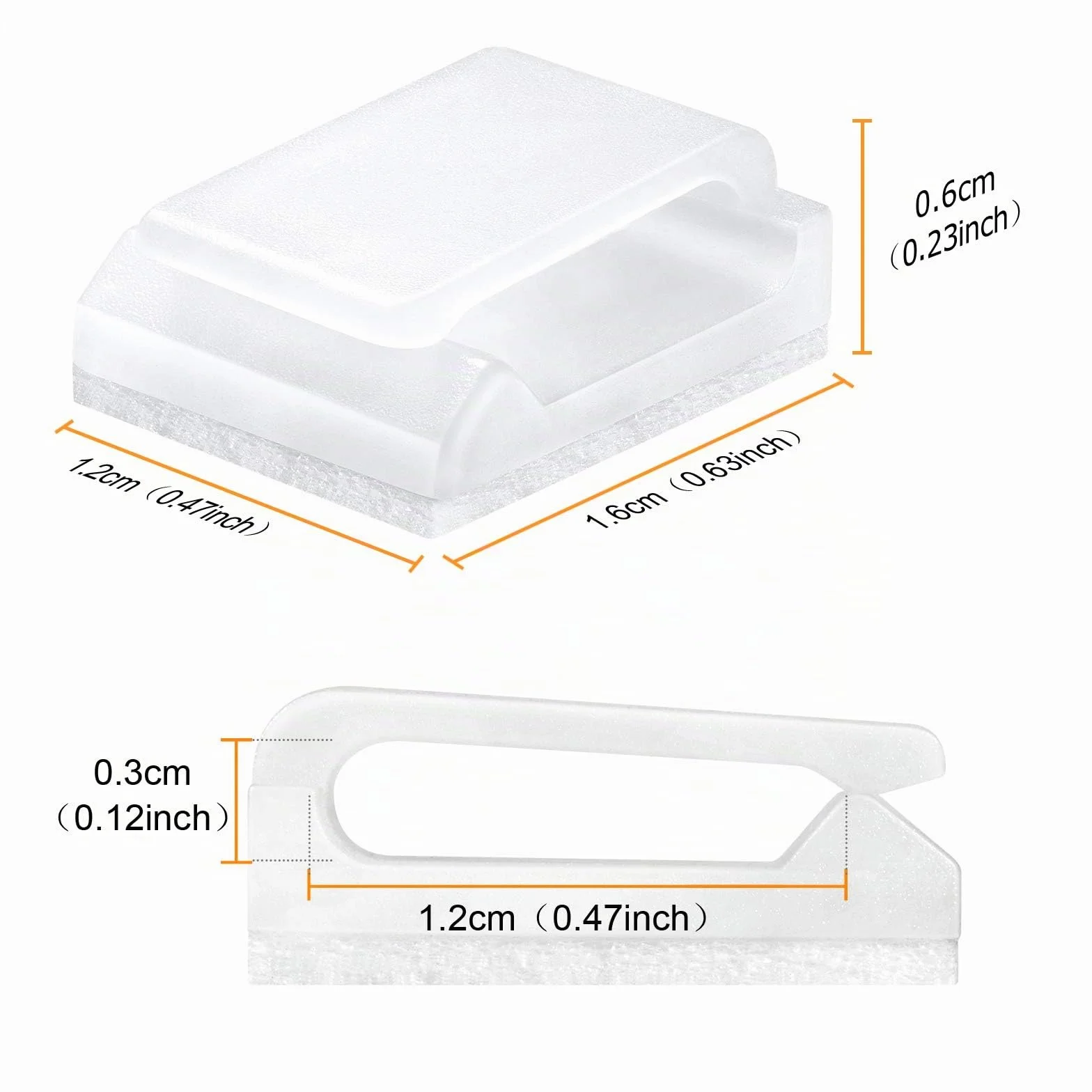 Sunity 100 Pièces Attache Cable Adhesif, Clips Accroche Cable pour Organisation LED, Blanc