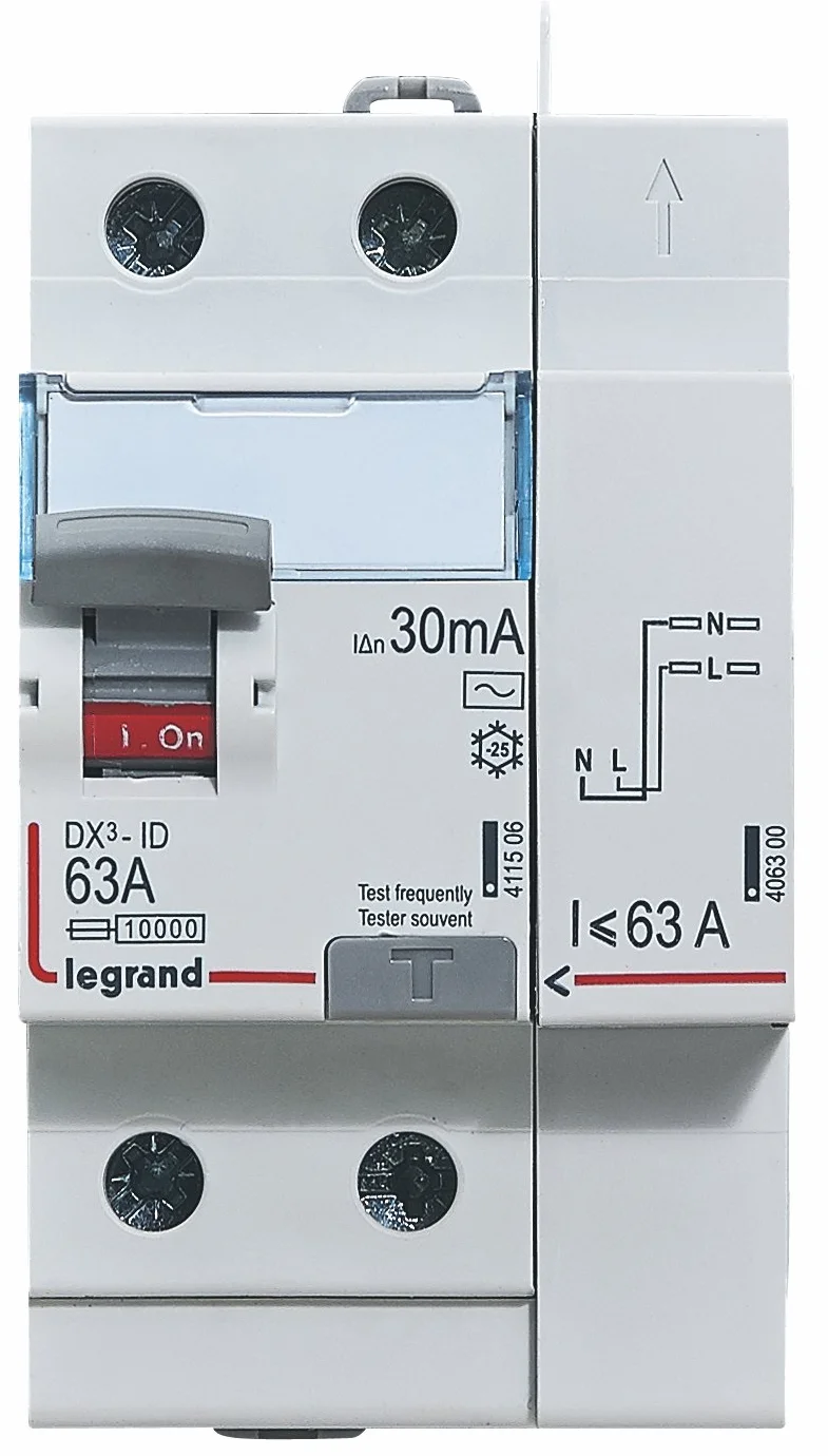 Legrand Interrupteur differentiel bipolaire 2P type AC 30mA 63A