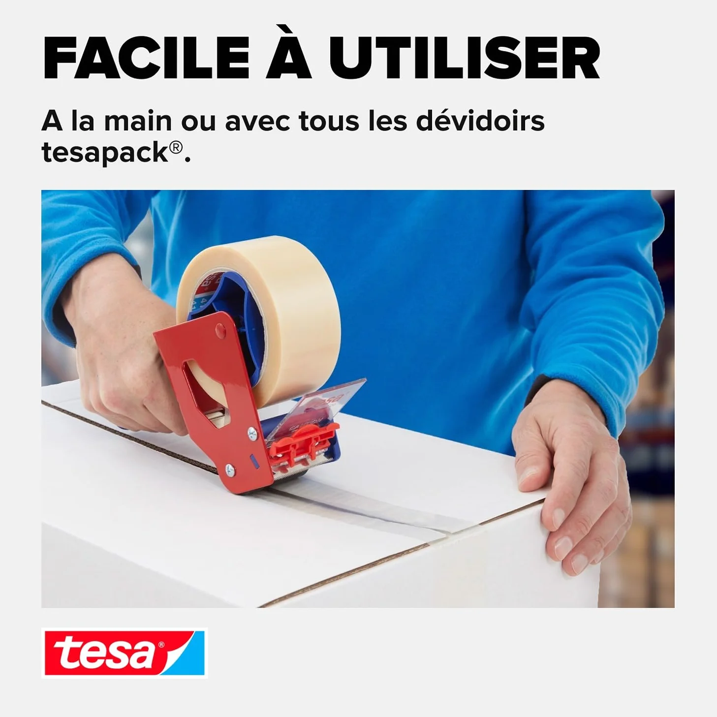 Tesapack 64014 Ruban Adhésif Silencieux pour Emballage Colis Transparent 6 Rouleaux 66 m