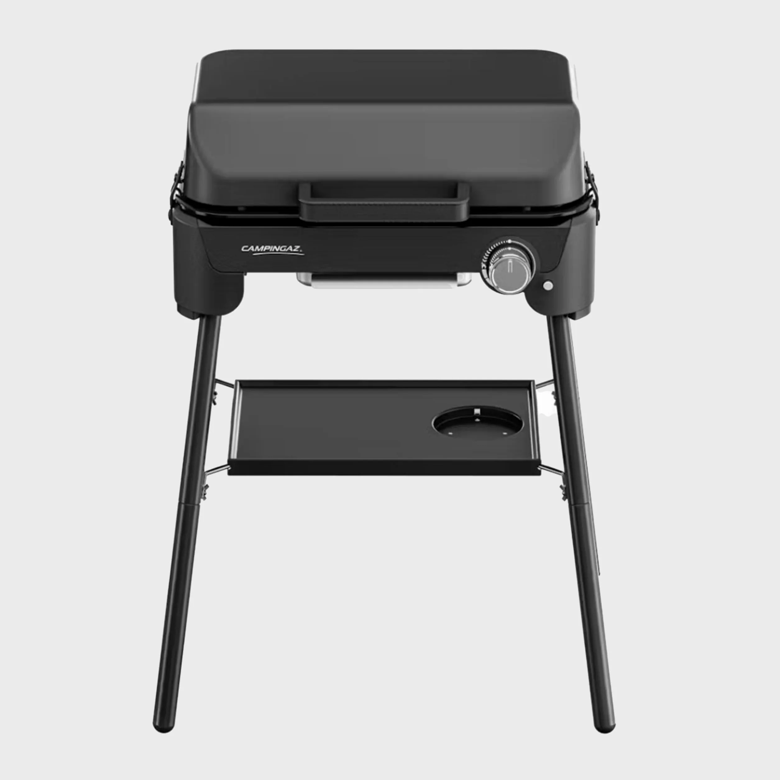 Campingaz Tour & Grill S Barbecue à gaz | Utilisable comme barbecue de table ou sur pied | Barbecue portable avec couvercle & pieds amovibles | Pour camping, balcon et terrasse | 2400 W