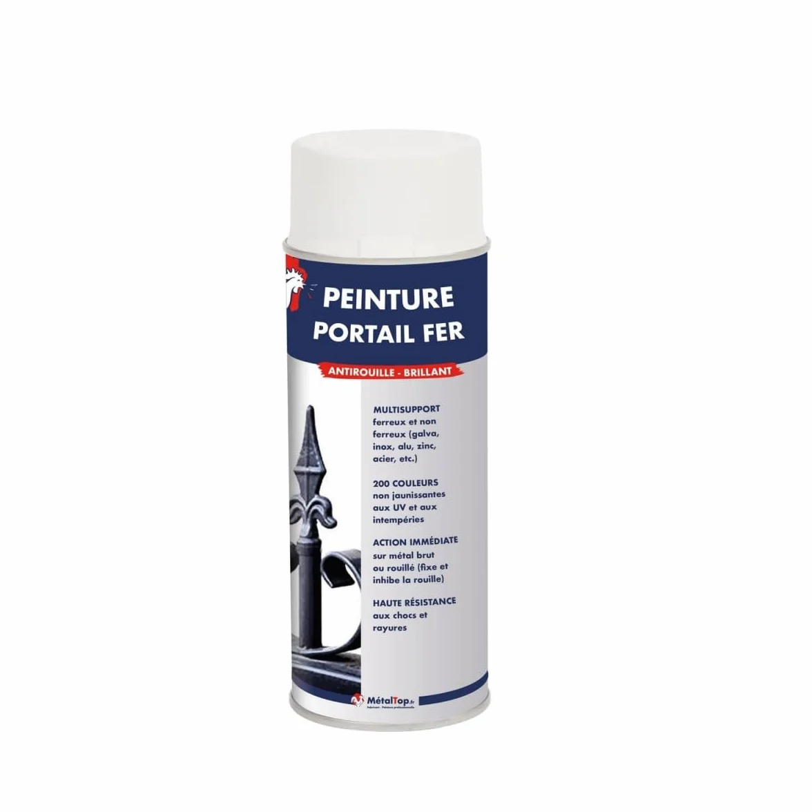 Metaltop Peinture Portail Fer Gris Anthracite RAL 7016 Bombe 400 ml Antirouille Finition Durable Métal Extérieur