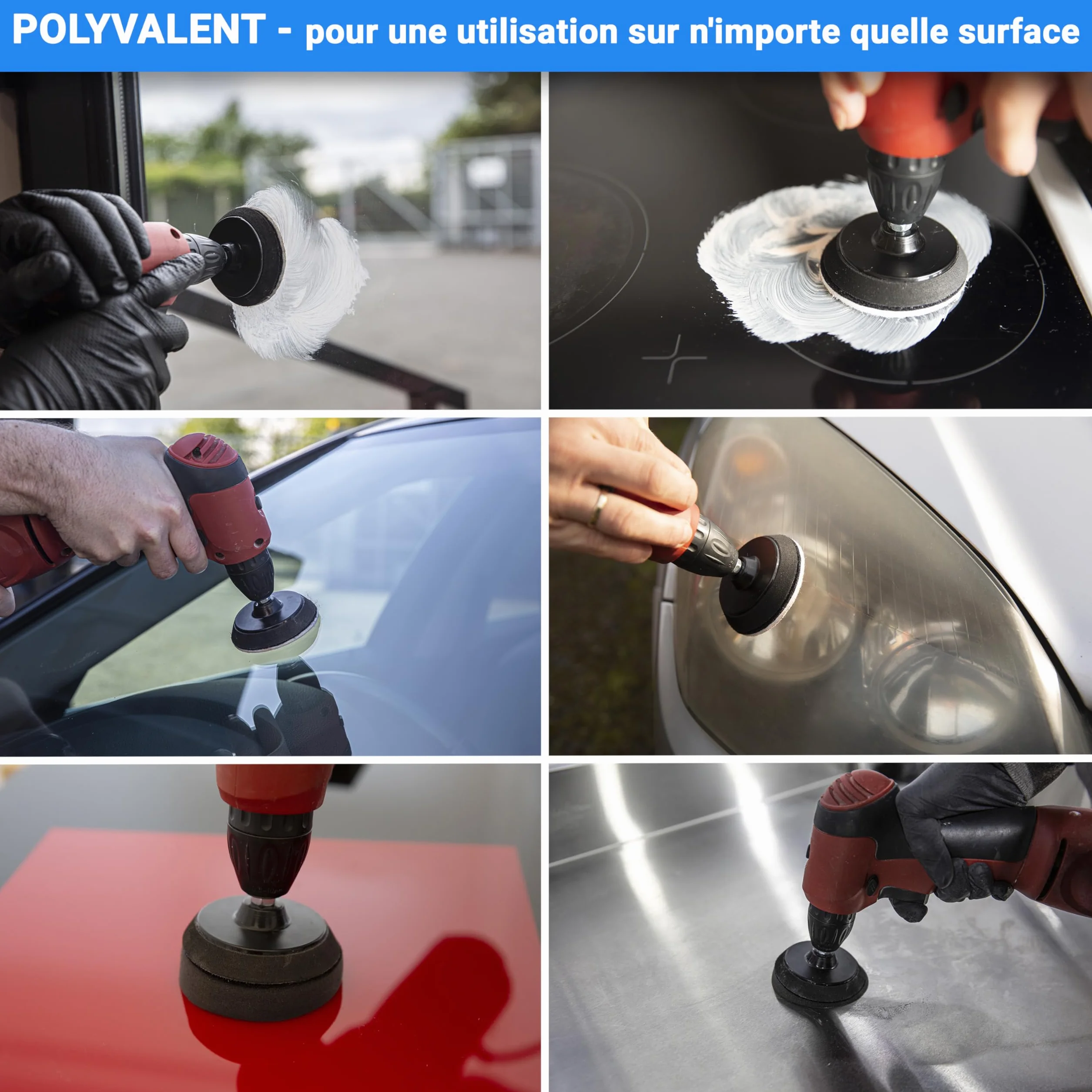 Patin de support auto-agrippant 75 mm pour perceuse Glass Polish