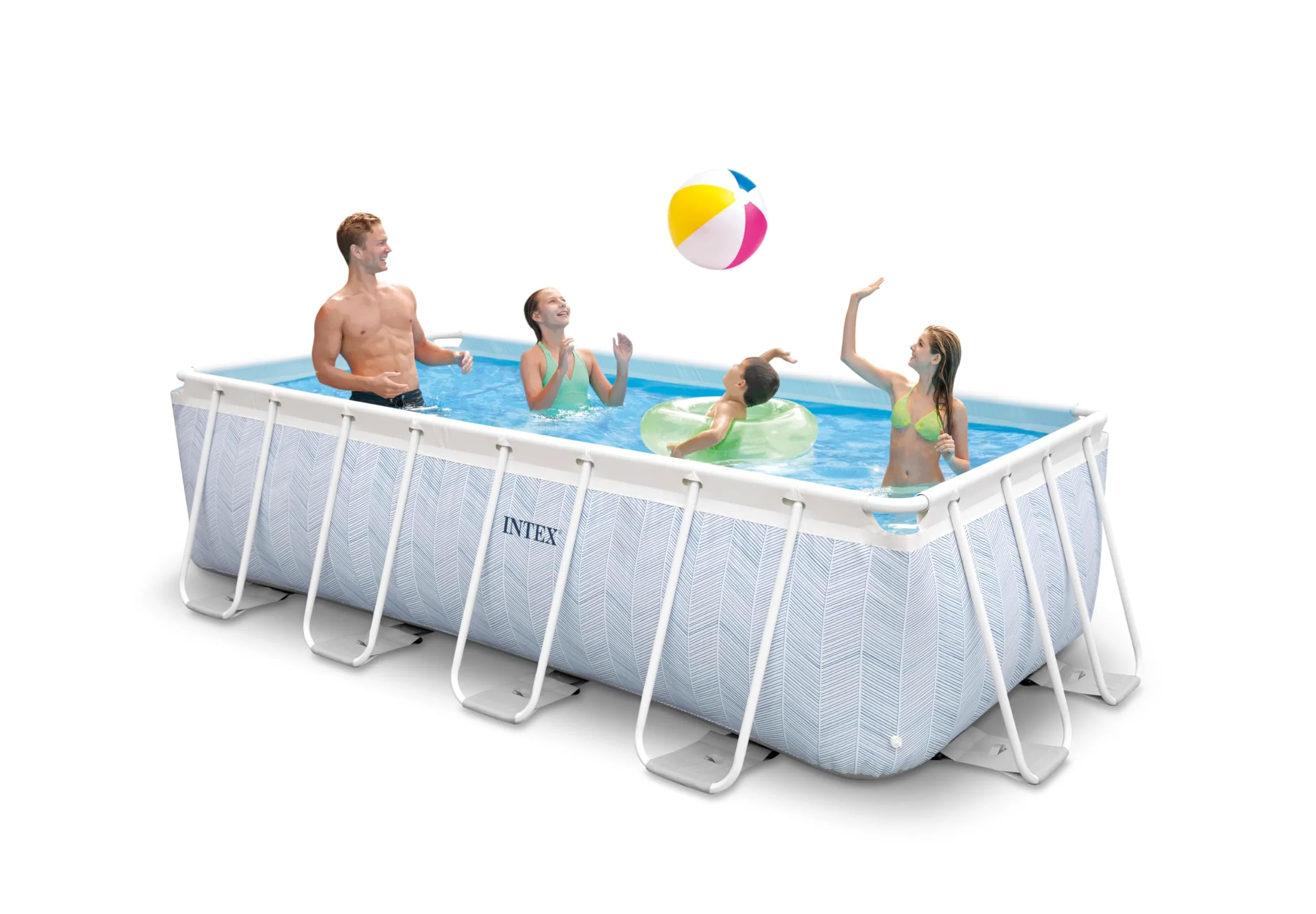 Intex - 26780NP - Kit Piscine Tubulaire rectangulaire Chevron (L) 4,00 x (l) 2,00 x (h) 1,00m
