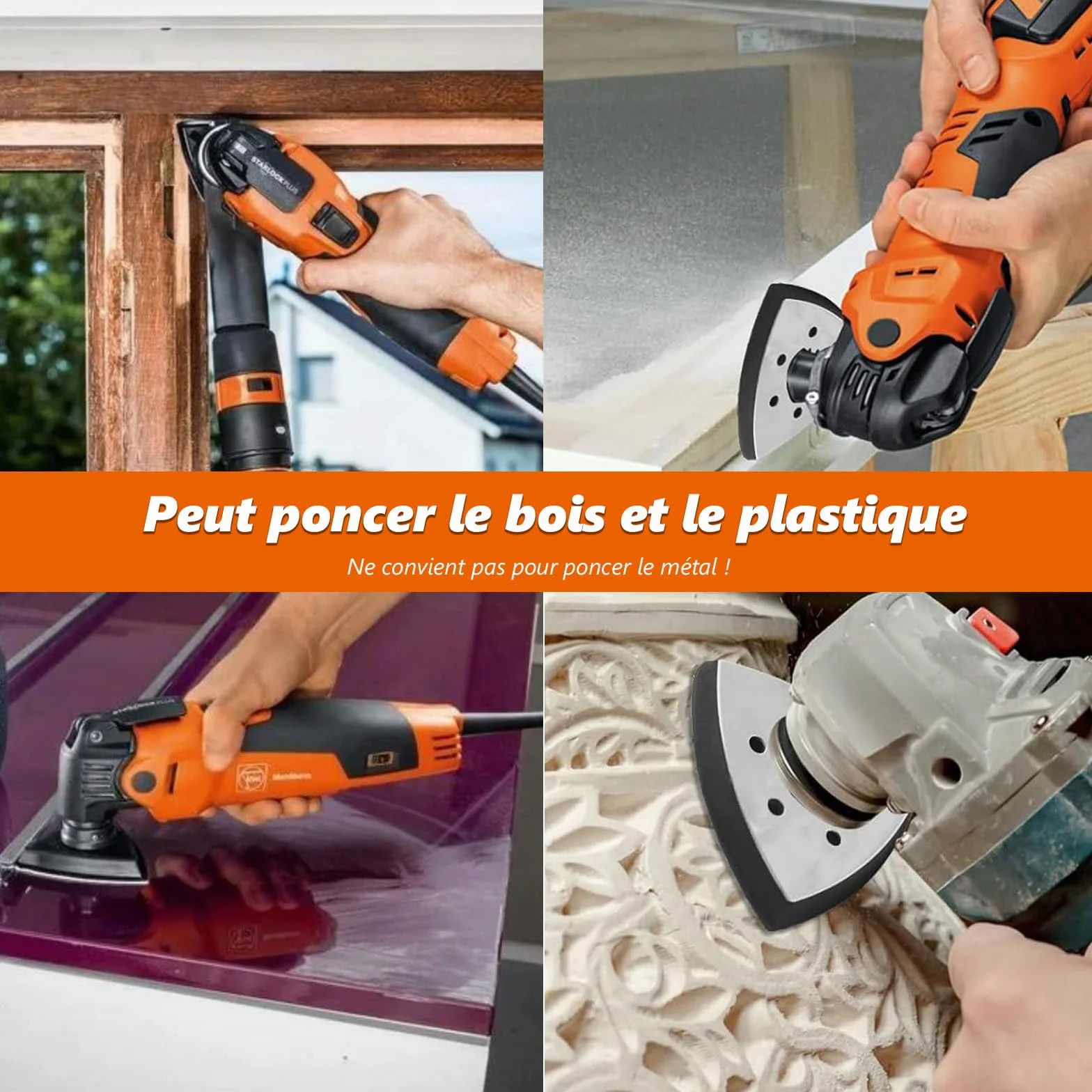 Patin ponceuse triangulaire 93mm Plateau de ponçage multifonction pour Bois Plastique Dur