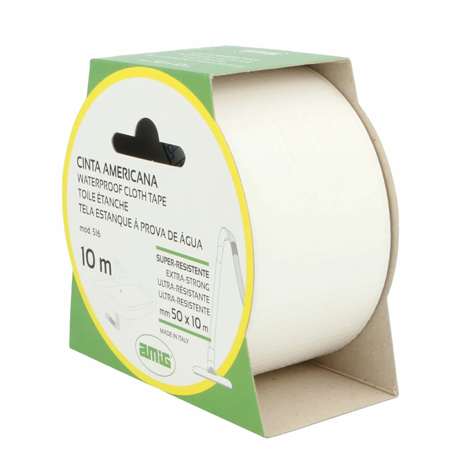 Amig Modèle 516 ruban adhésif blanc 50 mm x 25 m PVC