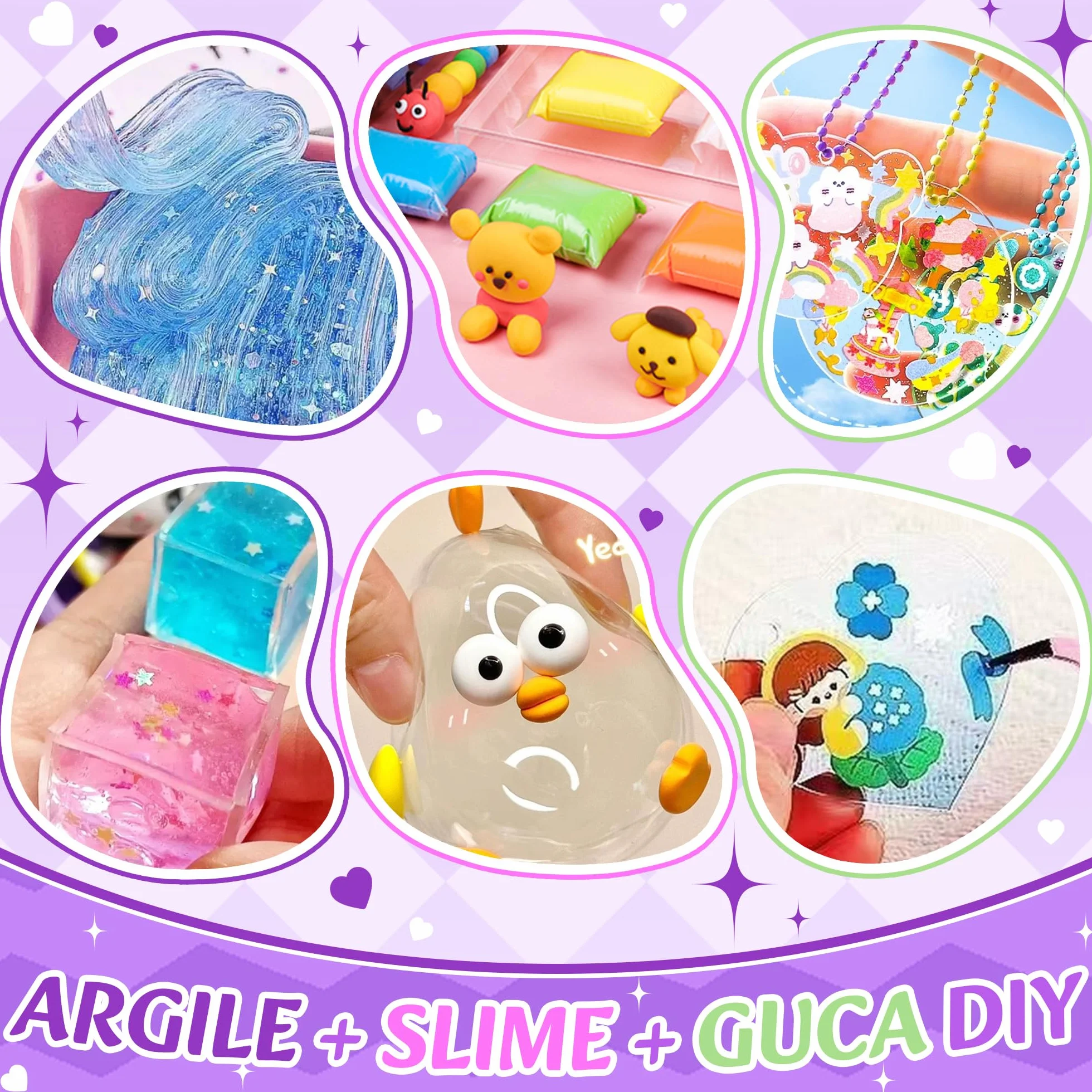 Kit de Bricolage Nano Tape Bubble 106 Pièces avec Paillettes pour Enfants, DIY Craft Kit Cadeaux de Fête