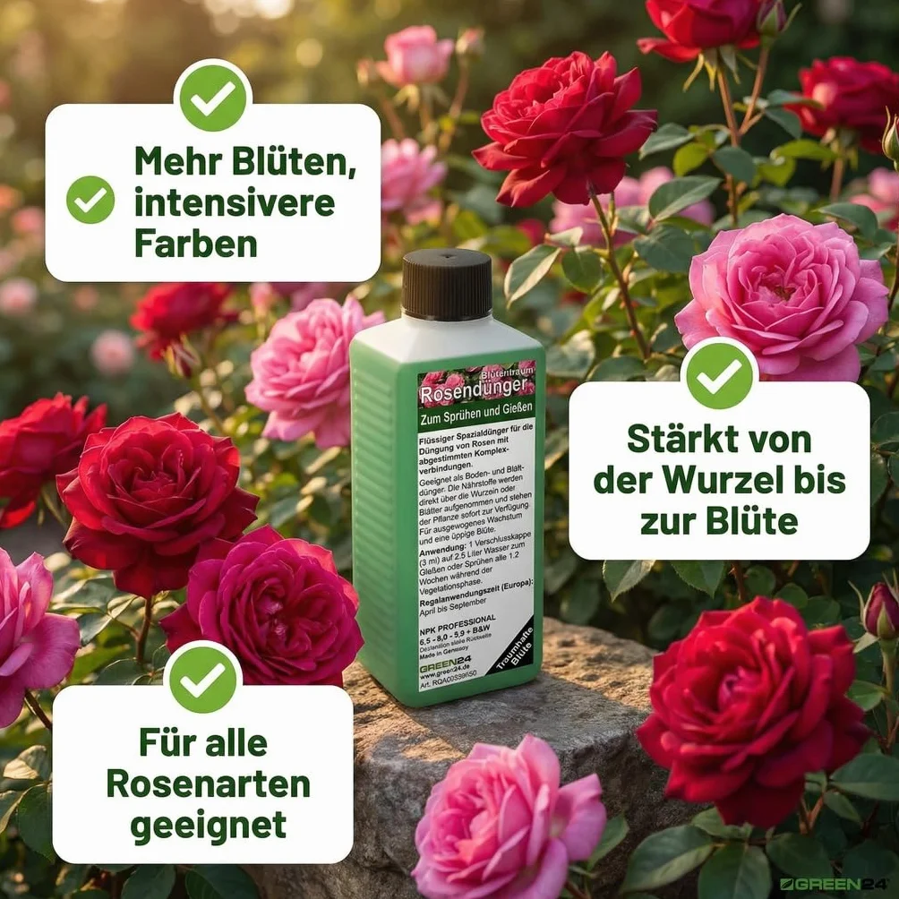 GREEN24 Engrais pour rosiers - Rose précieuse - Haute Technologie - Engrais pour Roses