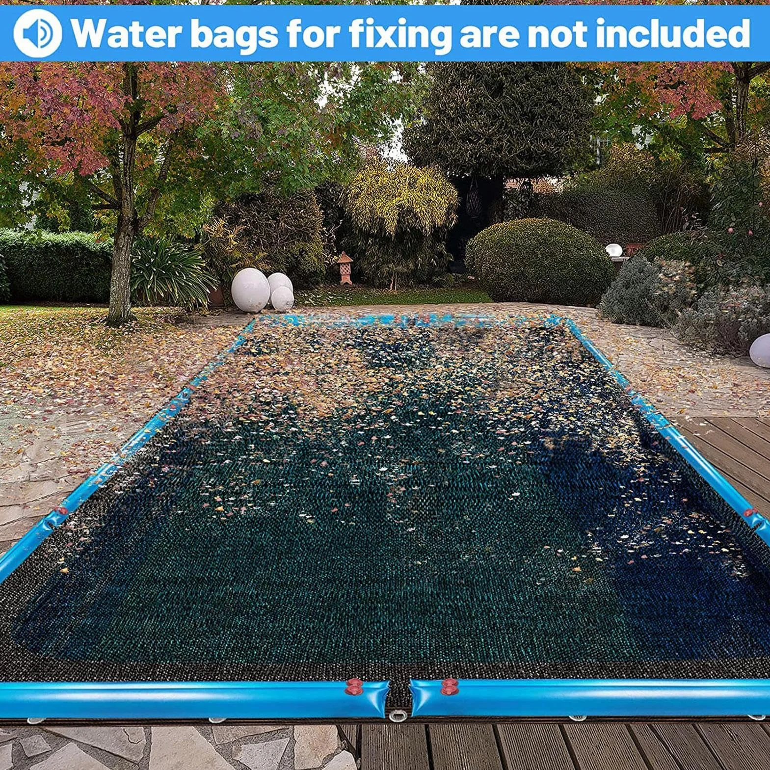 Filet à feuilles pour piscines hors-sol 6 x 12 m avec œillets