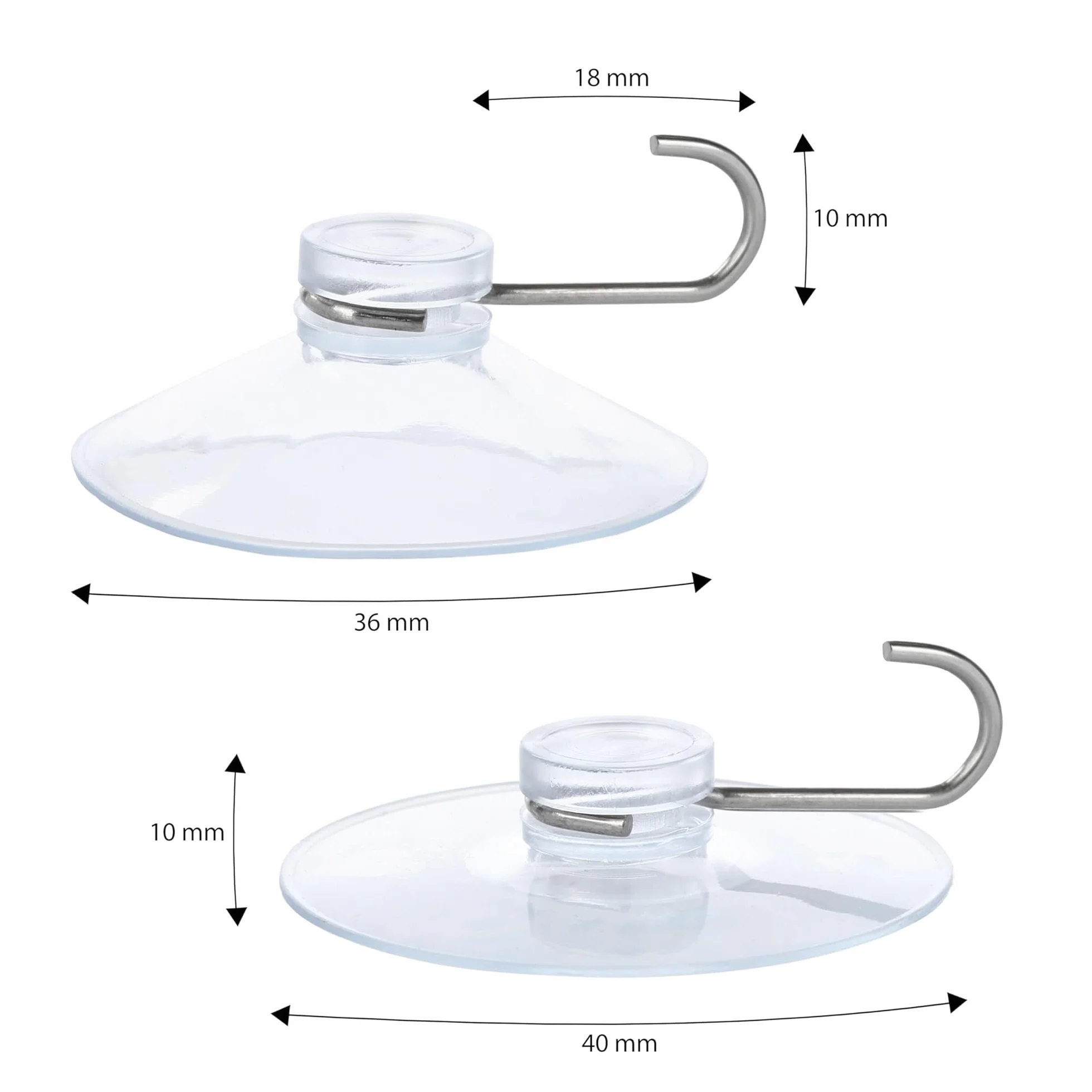 Nordstern Crochets à Ventouse Transparents Lot de 10 pour Fenêtre Salle de Bain Cuisine