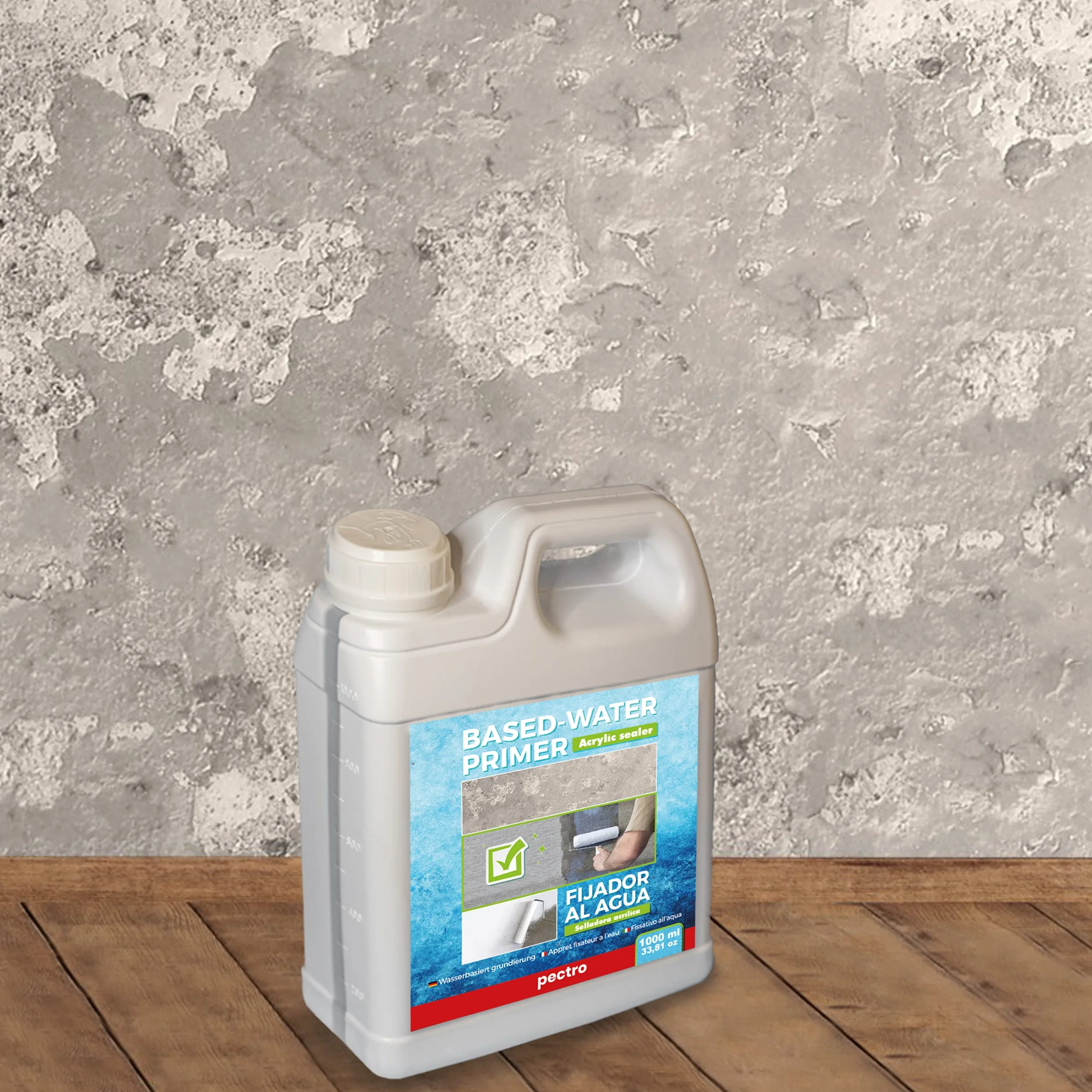 PECTRO Primaire d'accrochage peinture murs 1000ml - Apprêt fixateur à l'eau