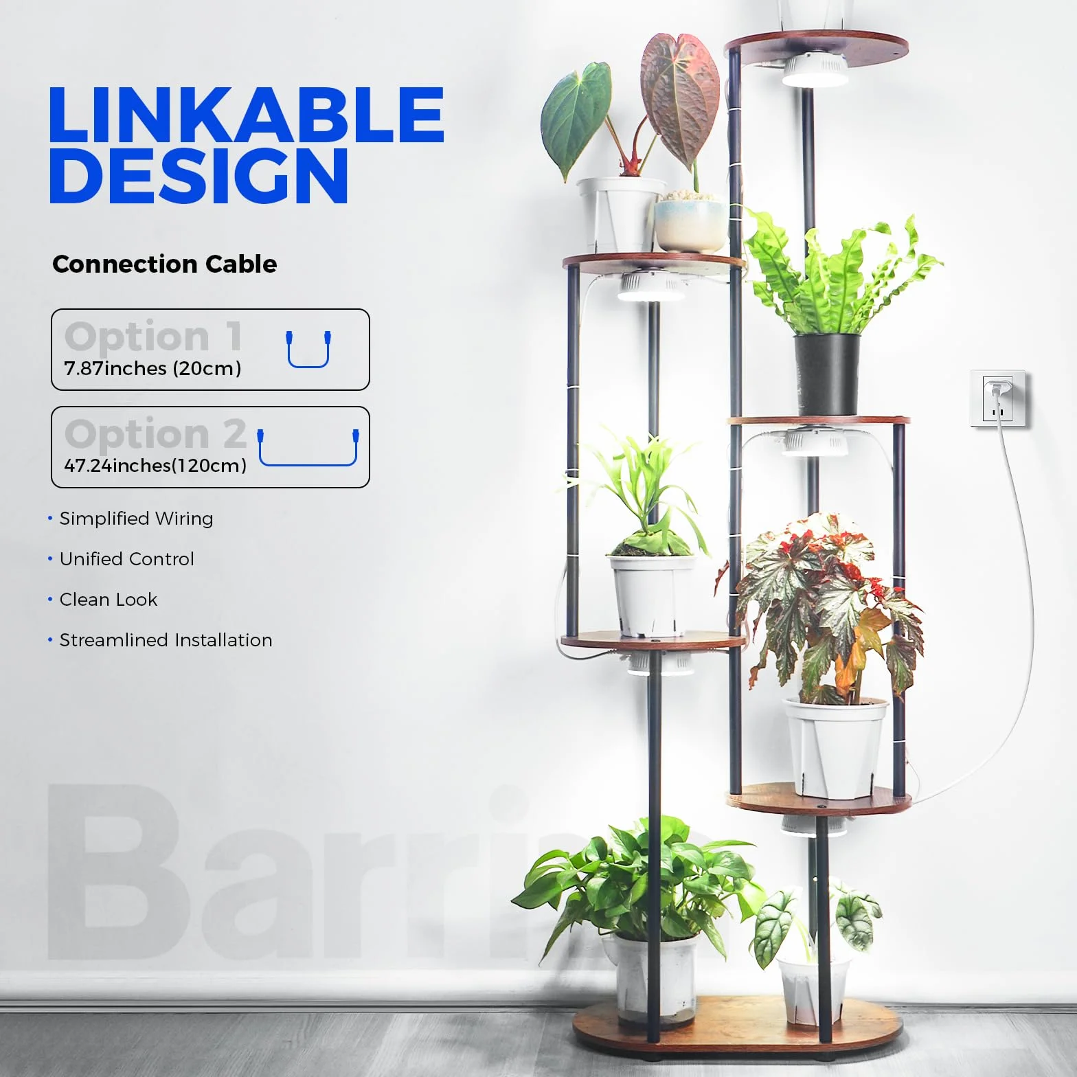 Barrina Orbgrow OG09 Lampe de Croissance à Spectre Complet, 5000 K 18 W (2×9 W), Aimantée, Connectable en Série, Minuterie Intégrée, 5 Niveaux de Luminosité, Pack de 2