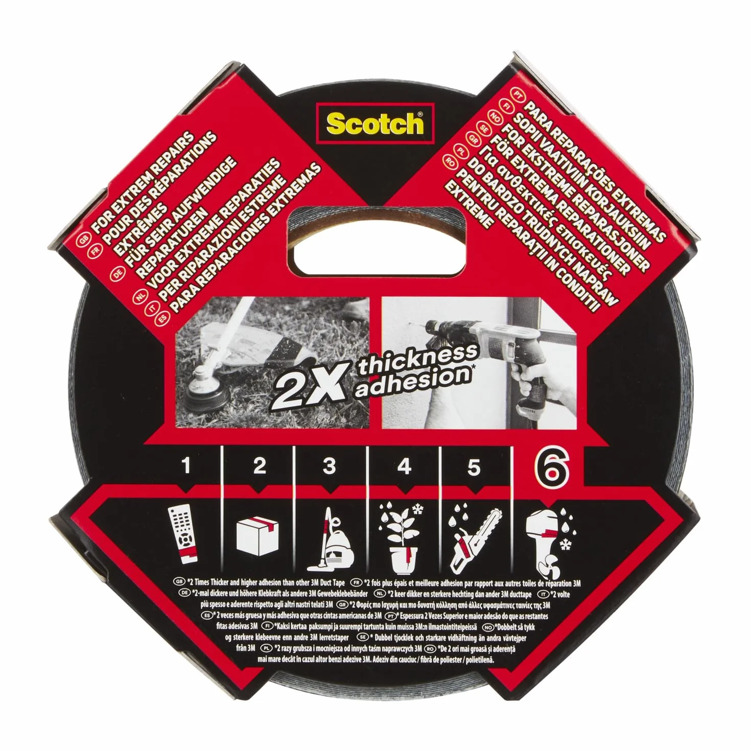 Scotch Ruban adhésif de réparation pour plastiques 25 m x 48 mm noir