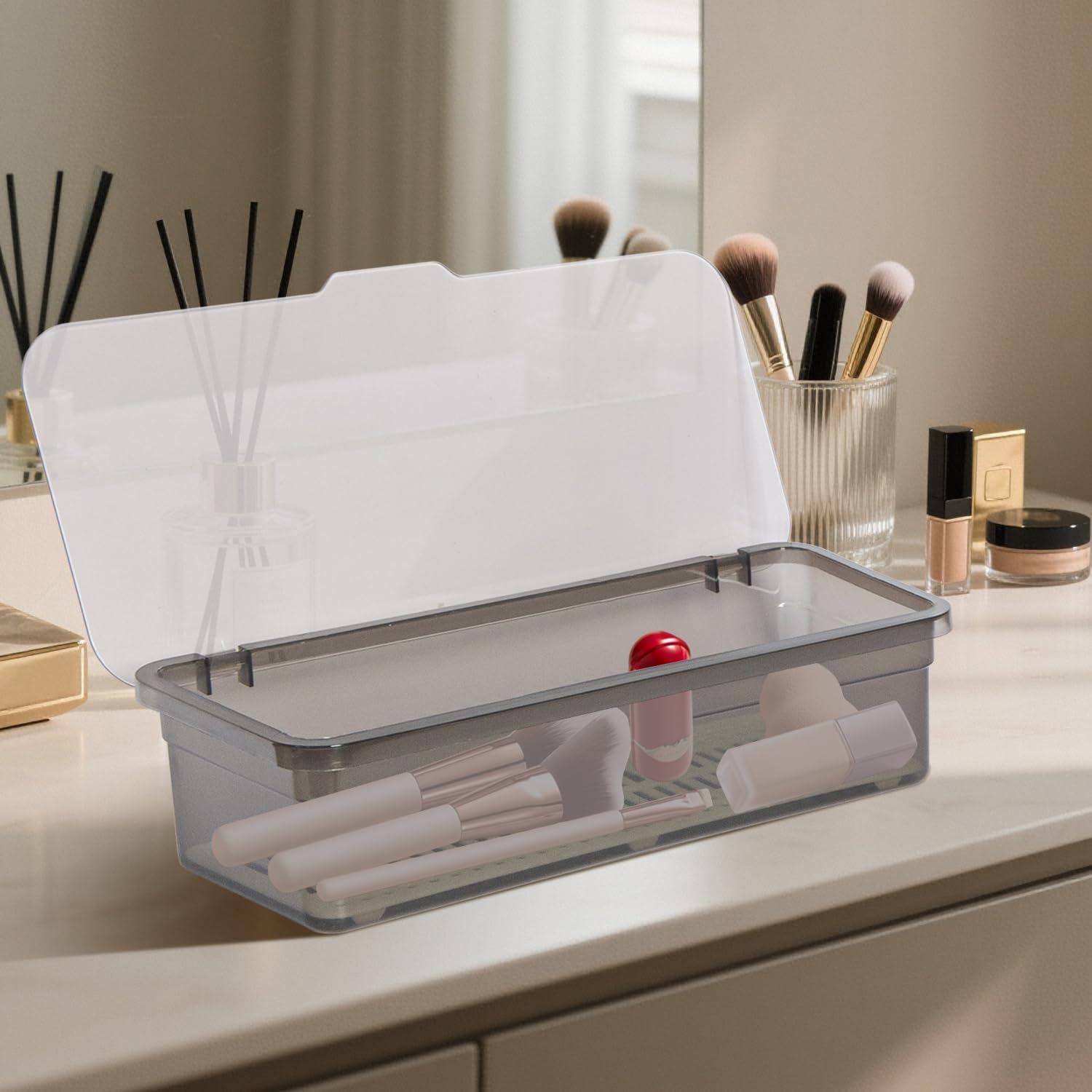 Clear Stackable Storage Drawers with Lid